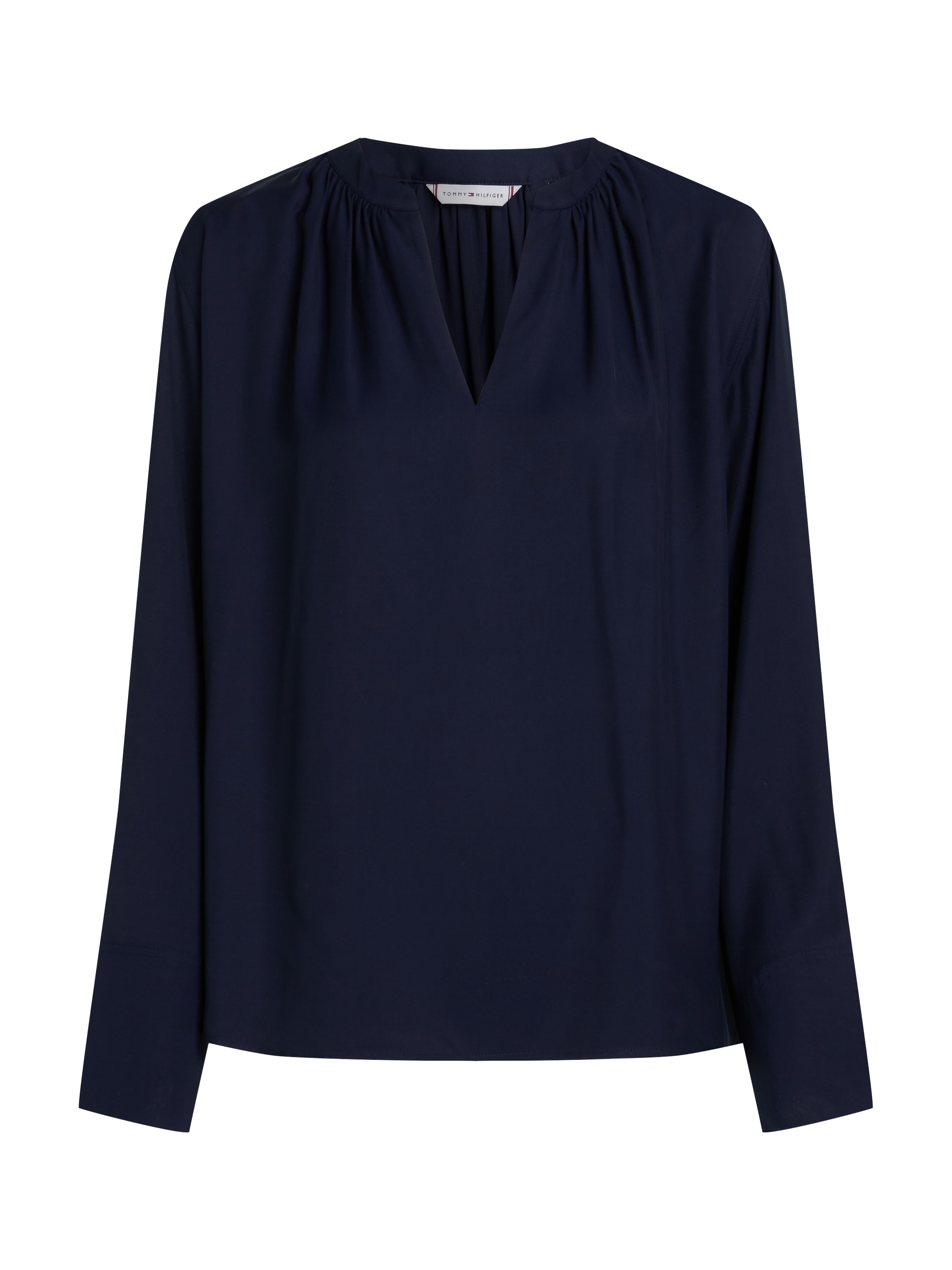 Tommy Hilfiger Curve Klassische Bluse »CRV SOFT VIS V NECK LS BLOUSE«, in Grossen Grössen, V-Ausschnitt