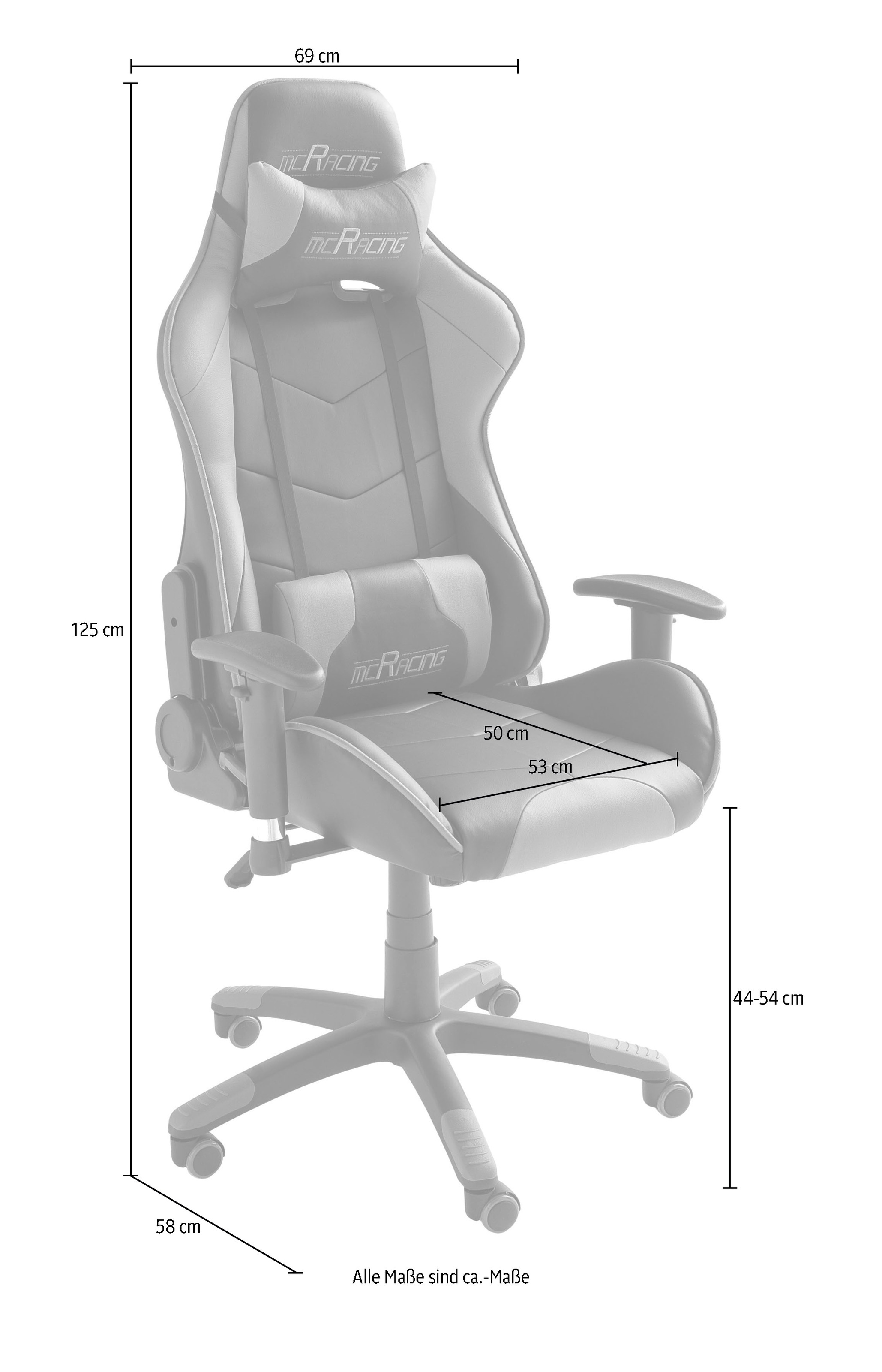 MCA furniture Gaming-Stuhl »MC Racing Gaming-Stuhl«, (Set), 1 St., Kunstleder, MC Racing Gaming-Stuhl