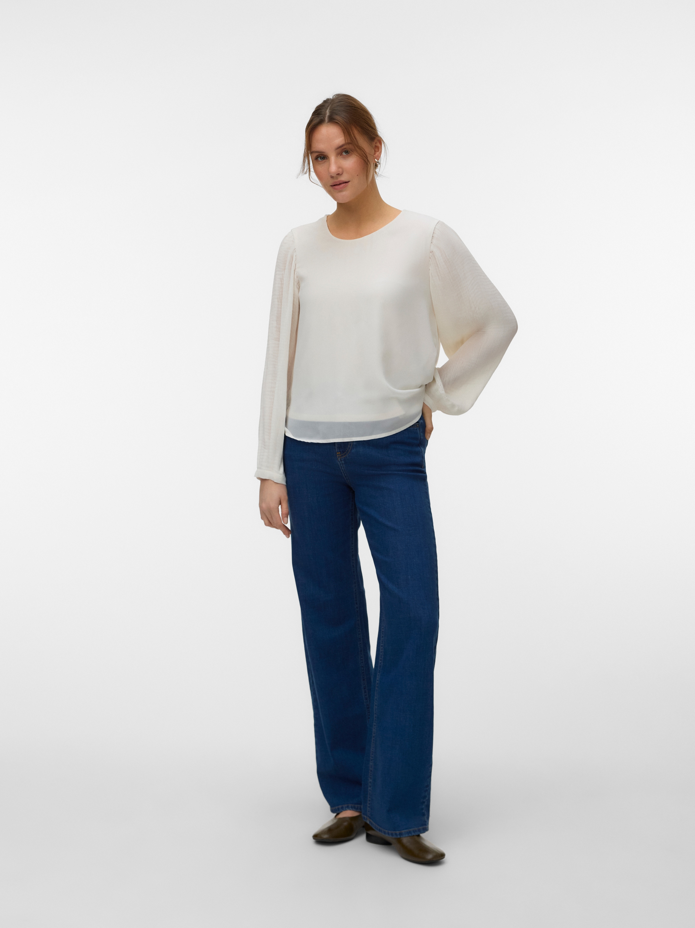 Vero Moda Chemisier »VMSIGNE LS PLISSE TOP WVN« mit Schlingenverschluss