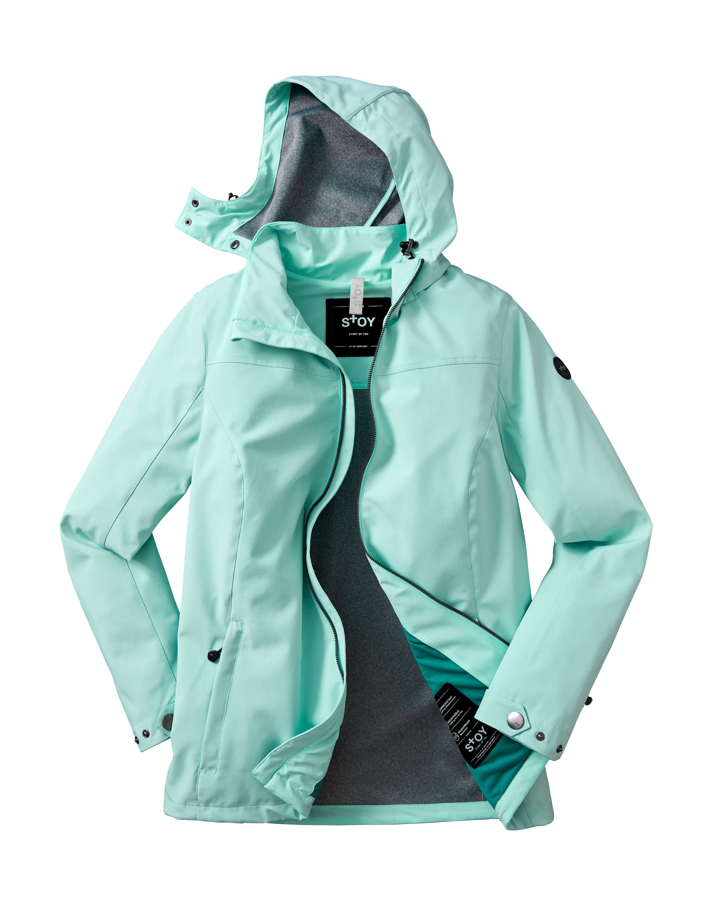 STOY Softshelljacke »STS 1 WMN SFTSHLL JCKT«, Damen Softshelljacke: wasserabweisend, winddicht, atmungsaktiv