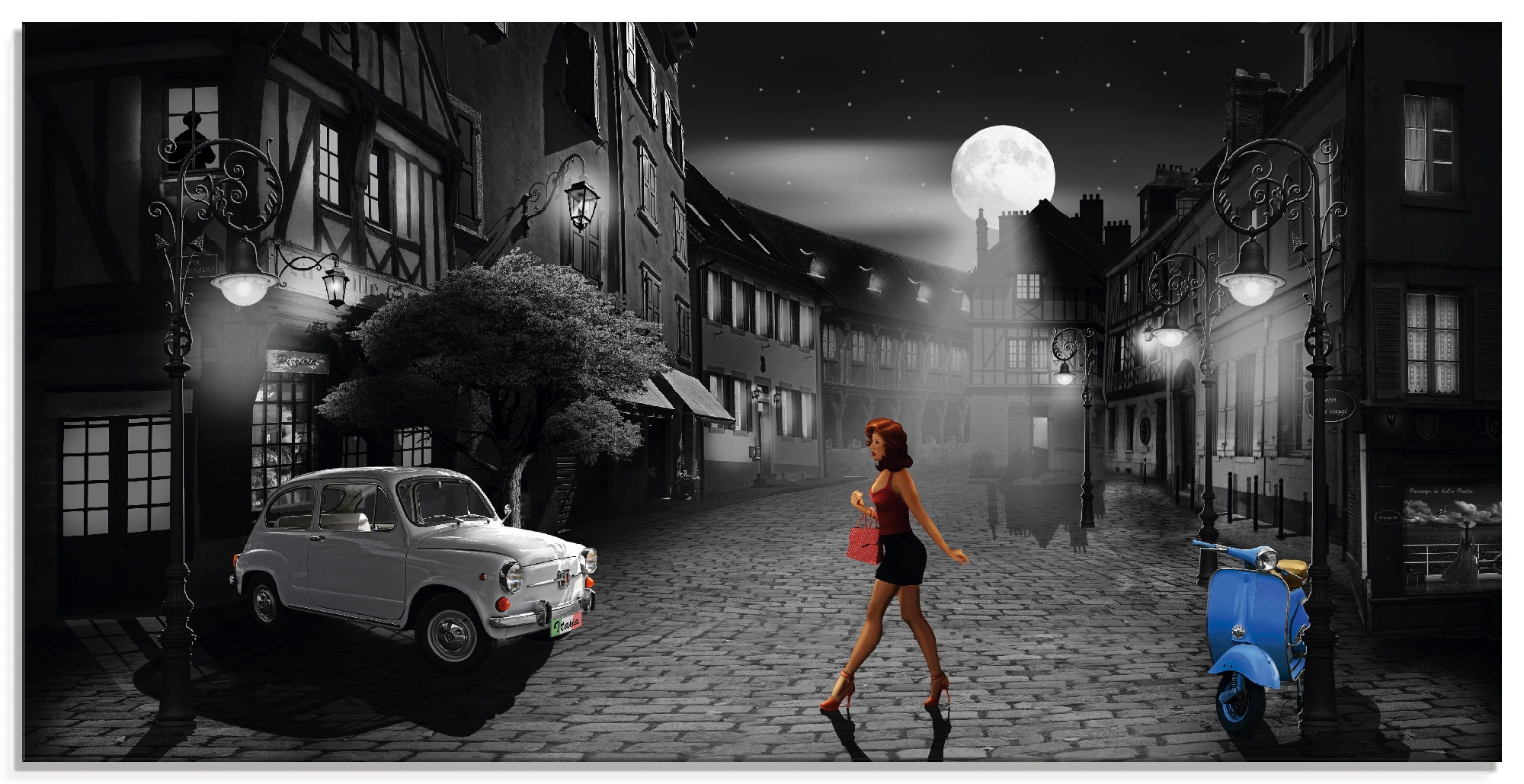 Image of Artland Glasbild »Feierabend in bella Italia«, Frau, (1 St.) bei Ackermann Versand Schweiz