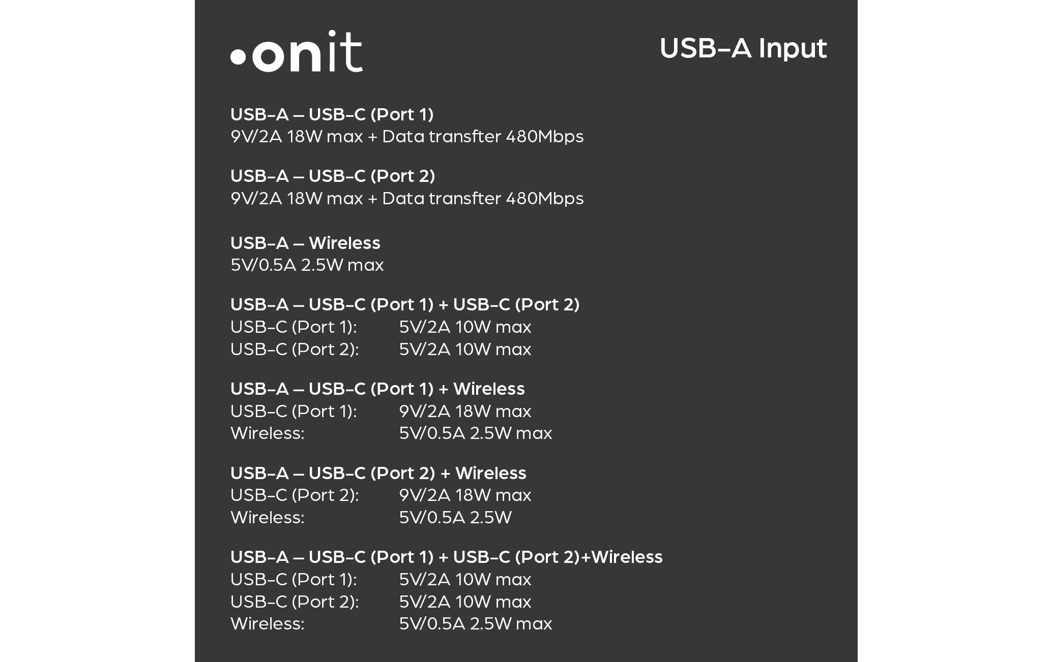 onit Câble USB »2.0-Kabel USB A/USB C - 2x USB-C/Ladepad« 120 cm