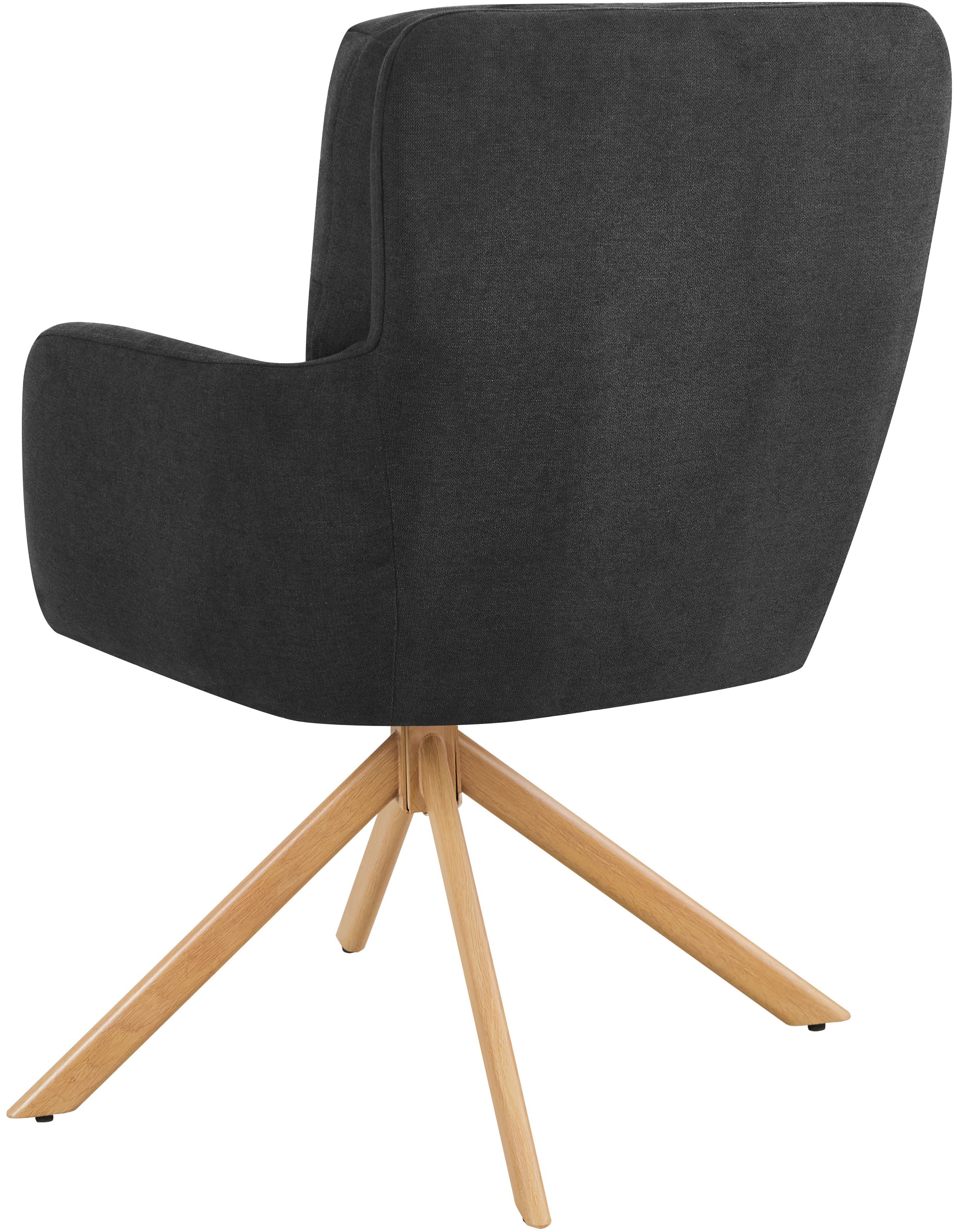 GOODproduct Chaise de salle à manger »Miami, 2er-Set, Federkern« (Ensemble) 2 cuisgemütlicher Armlehnstuhl mit Federkern, Fein-Webstoff und Holzoptik