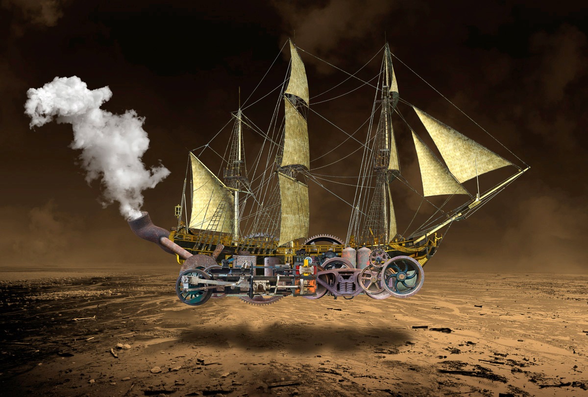 Fototapete »Steampunk Segelschiff«