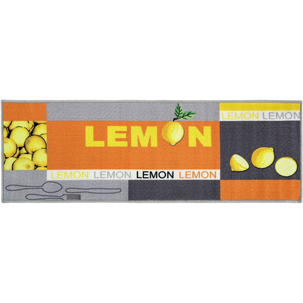 Andiamo Küchenläufer »Lemon«, rechteckig, Motiv Zitronen, mit Schriftzug, Grösse 50x150 cm, Küche