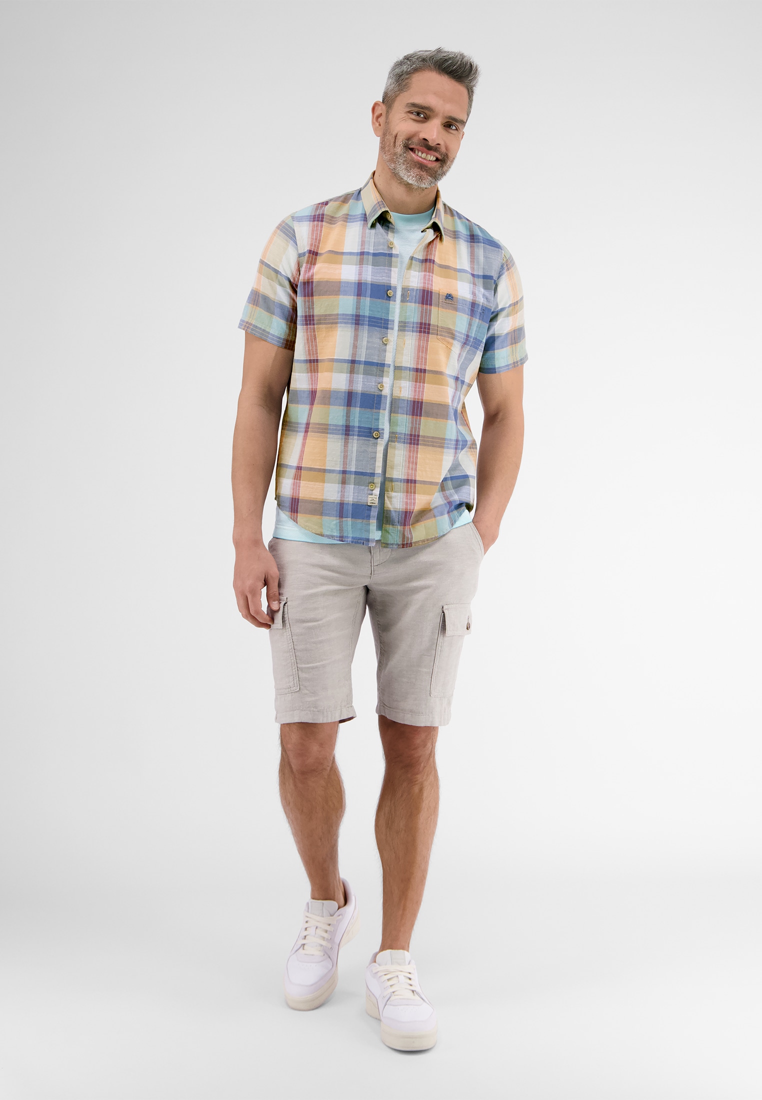 LERROS Chemise à manches courtes »Kariertes Halbarmhemd«