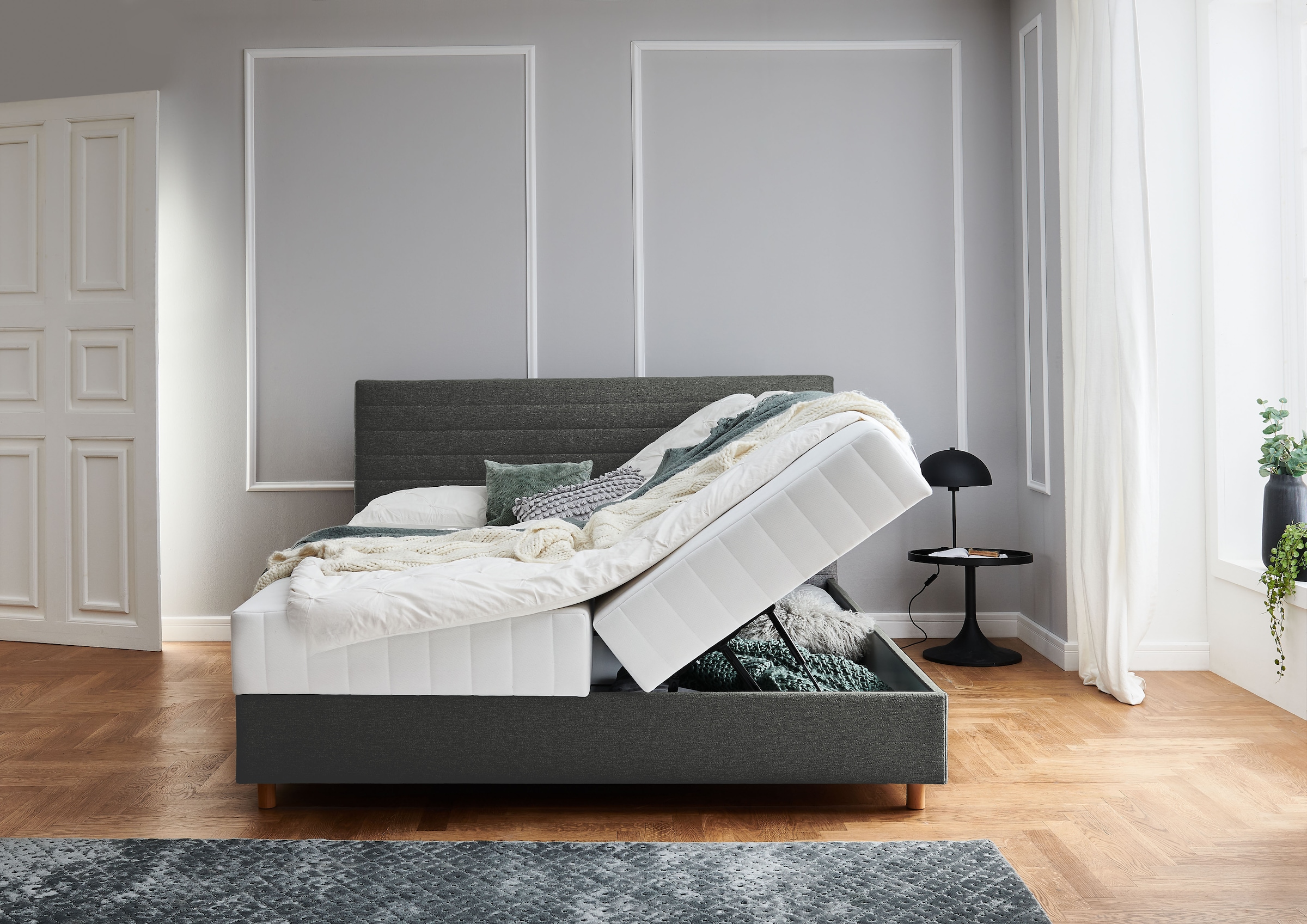 ATLANTIC home collection Stauraumbett »Josie«, mit Taschen-Federkernmatratze und Bettkasten
