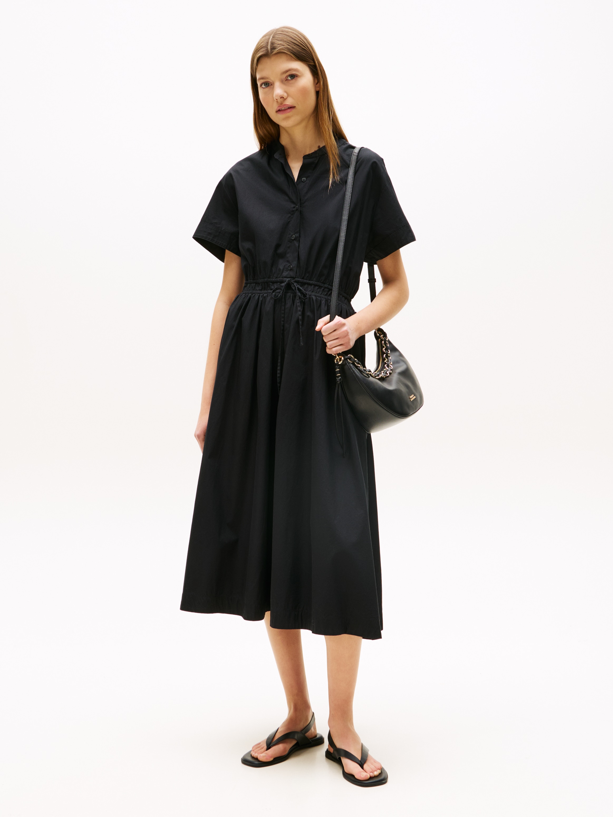 Image of Tommy Hilfiger A-Linien-Kleid "SMOCKED CO MIDI S/S DRESS"