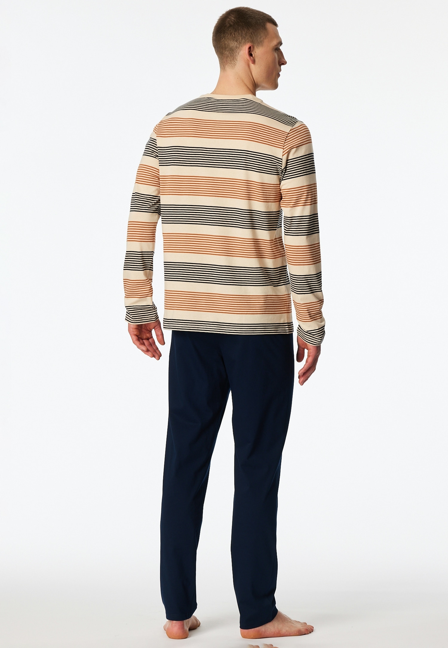 Schiesser Shorty »Casual Nightwear« 2 Rundhalsausschnitt und lange Ärmel, weiche Single-Jersey Qualität