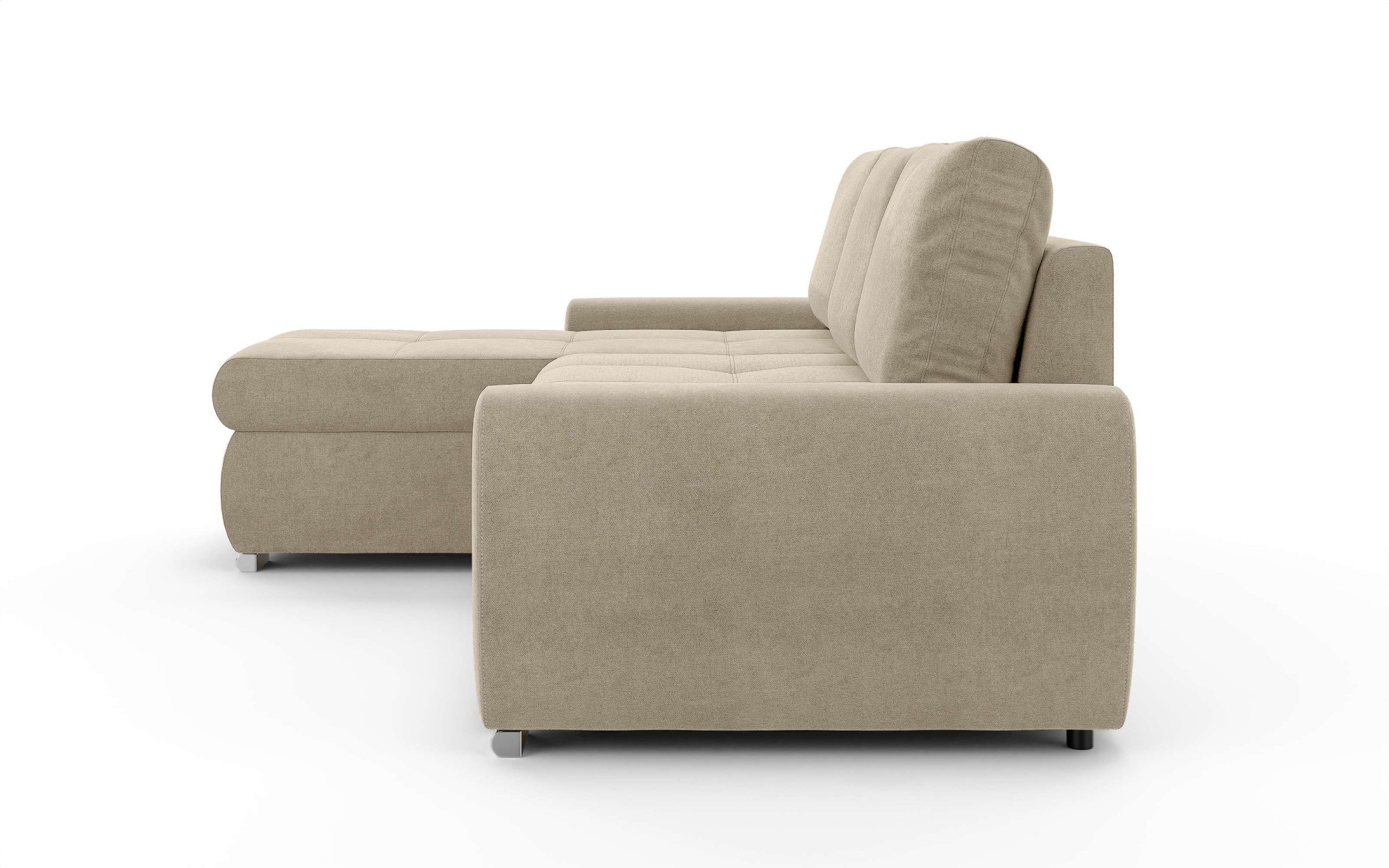 INOSIGN Ecksofa »HAVERHILL Schlafsofa mit Bettkasten, Masse B/H/T: 237/89/166 cm«, L-Form mit Recamiere links oder rechts bestellbar, Wellenunterfederung