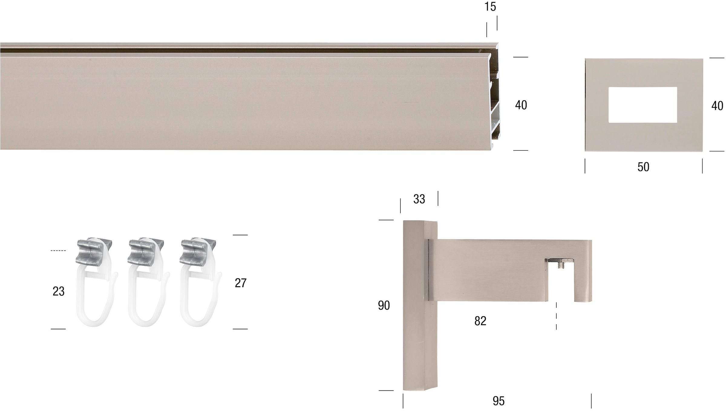 GARESA Gardinenstange »FLAT«, 1 läufig-läufig, Wunschmasslänge, Rechteckprofil, Wandmontage, perfekter Lauf, modern, verlängerbar