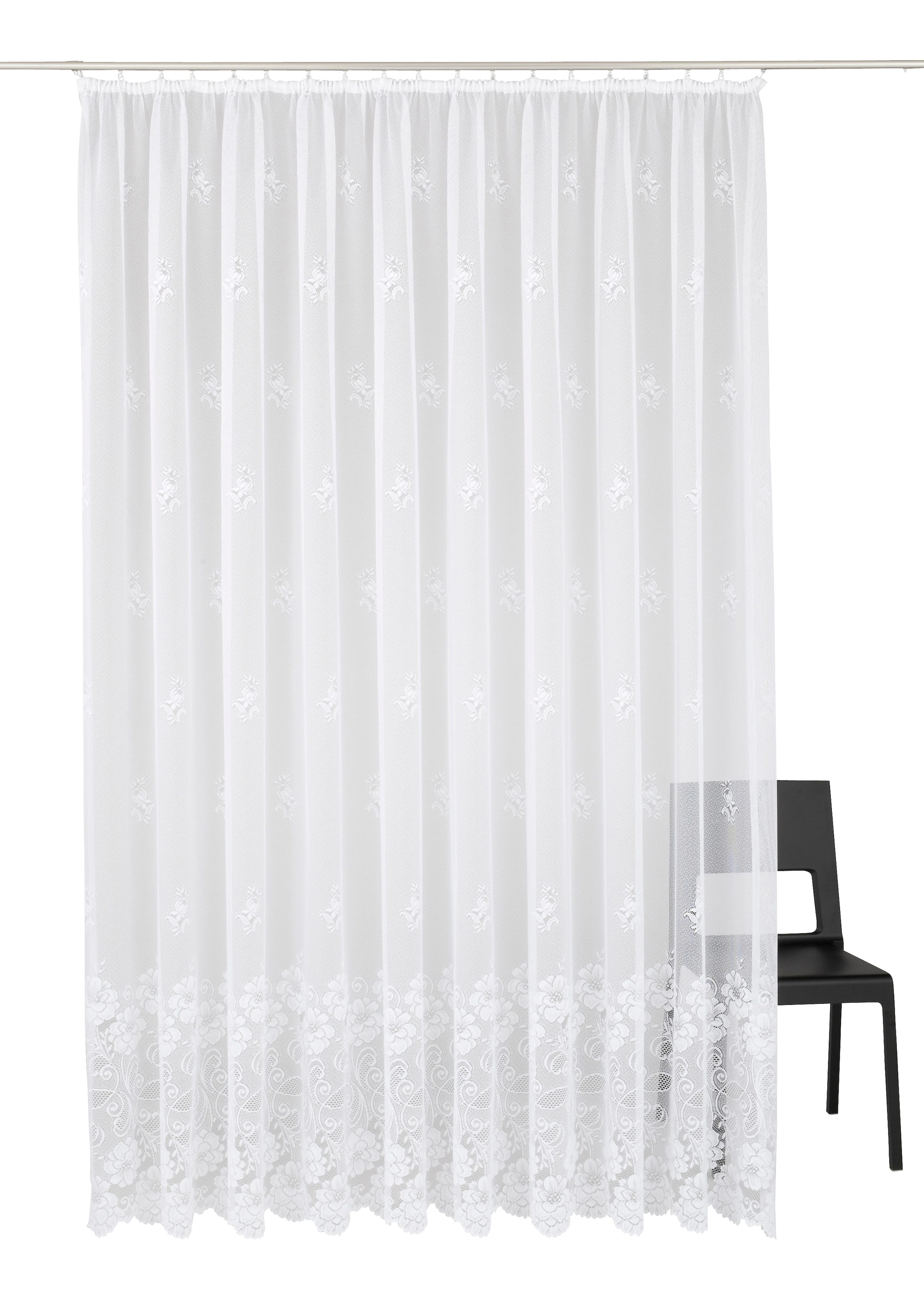Image of Weckbrodt Gardine "Montello" Kräuselband 1 Stk. tlg. Jacquard, strukturiert, Allover,floral,halbtransparent, Bordüre, Store