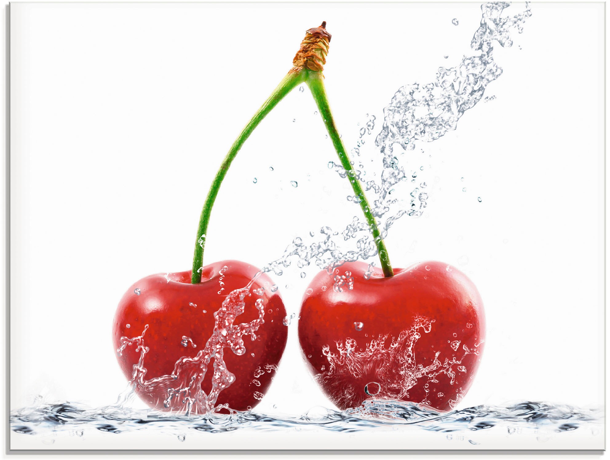 Image of Artland Glasbild »Kirschen mit Spritzwasser«, Lebensmittel, (1 St.) bei Ackermann Versand Schweiz