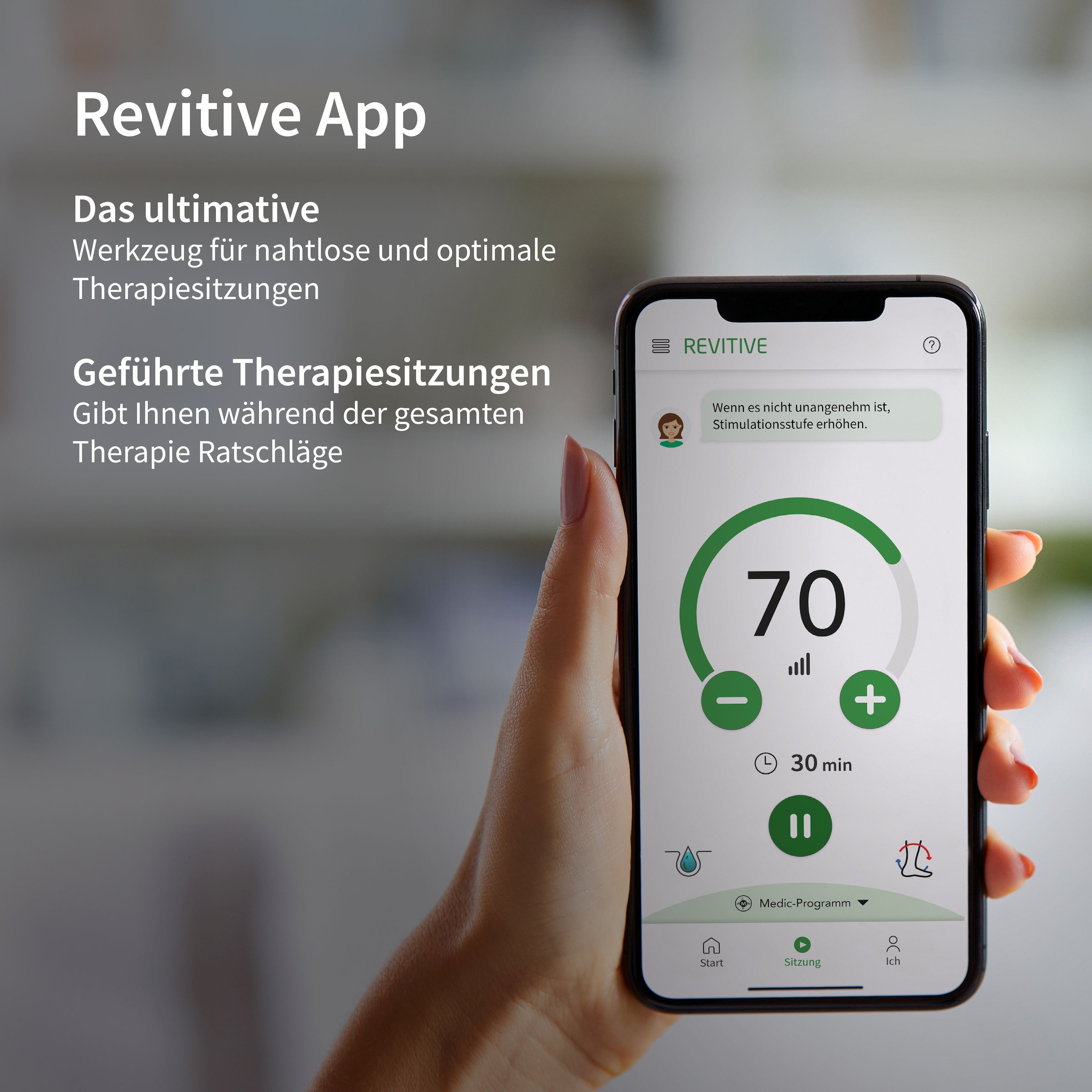 REVITIVE Appareil EMS »Medic Coach Durchblutungs-Stimulator« Thérapie efficace contre les douleurs au genou et meilleure circulation sanguine