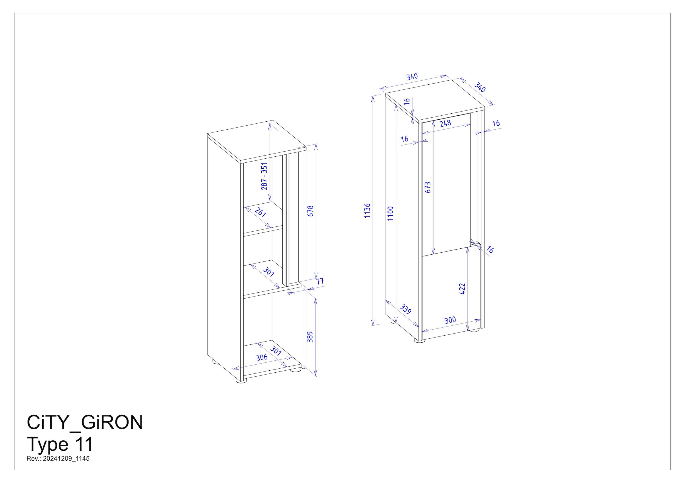 INOSIGN Armoire intermédiaire »CITY/GIRON, Badschrank mit Griffmulde, Hochschrank in zeitlosem Design« in den Farben Weiss und Anthrazit verfügbar, viel Stauraum