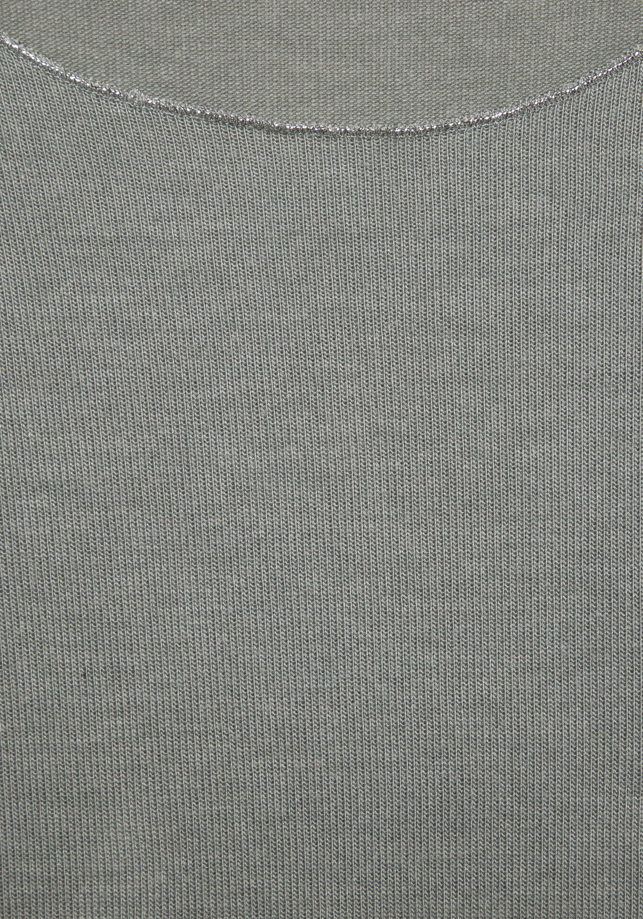 LASCANA Rundhalsshirt »mit feiner Glitzereinfassung«, aus weichem Viskose-Feinstrick