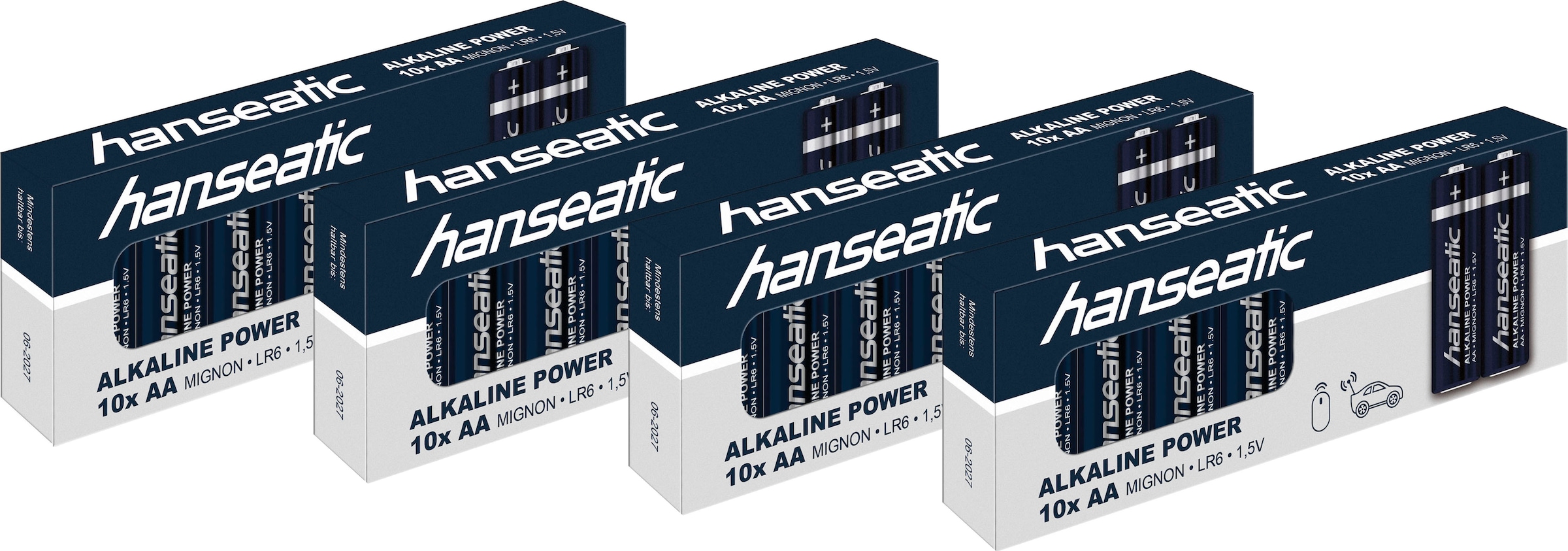 Batterie »40er Pack Alkaline Power, AA Mignon«, LR06, (Packung, 40 St.), bis zu 5...
