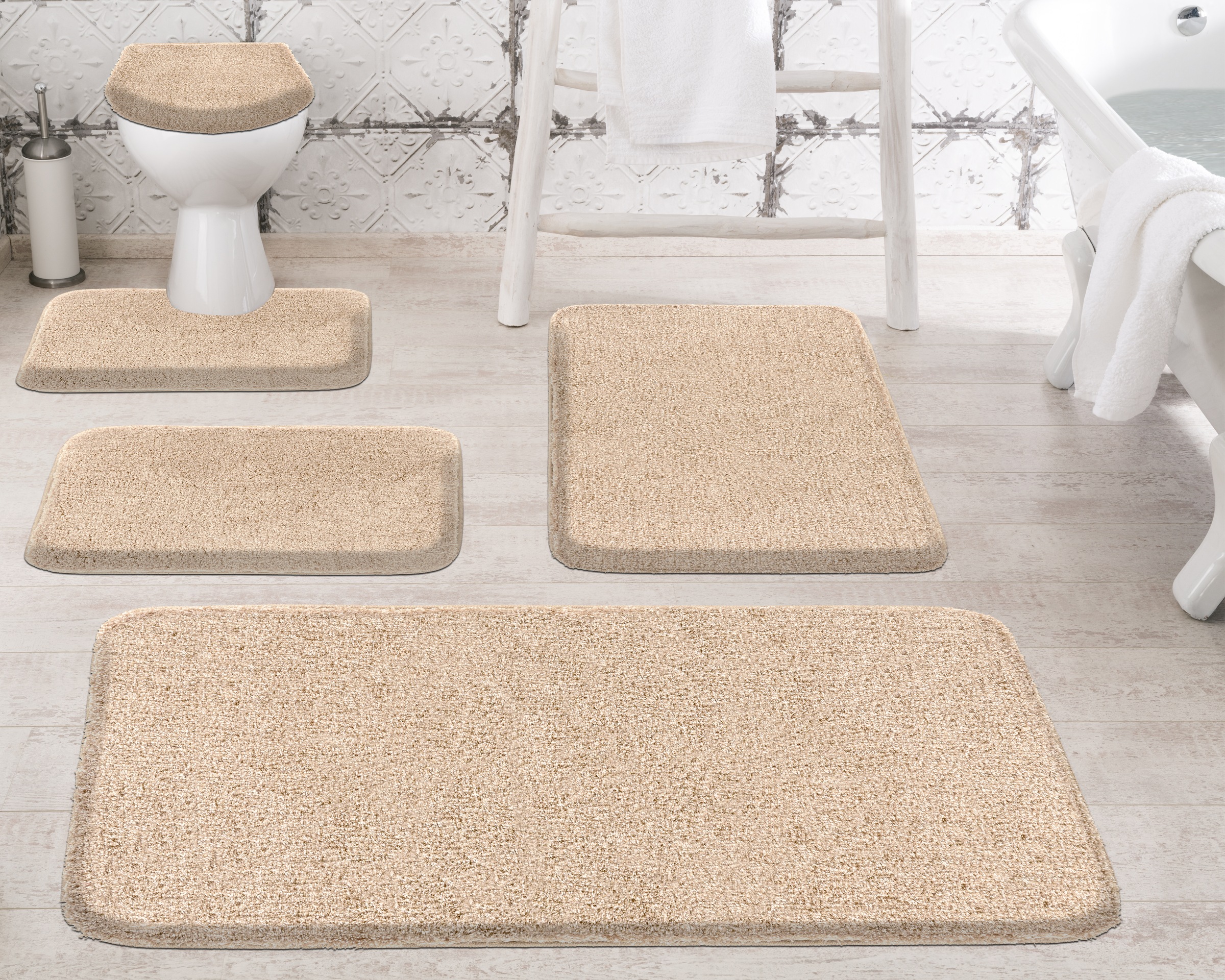 Grund Badematte »Melange«, rutschhemmend beschichtet, fussbodenheizungsgeeignet, besonders dichter Flor