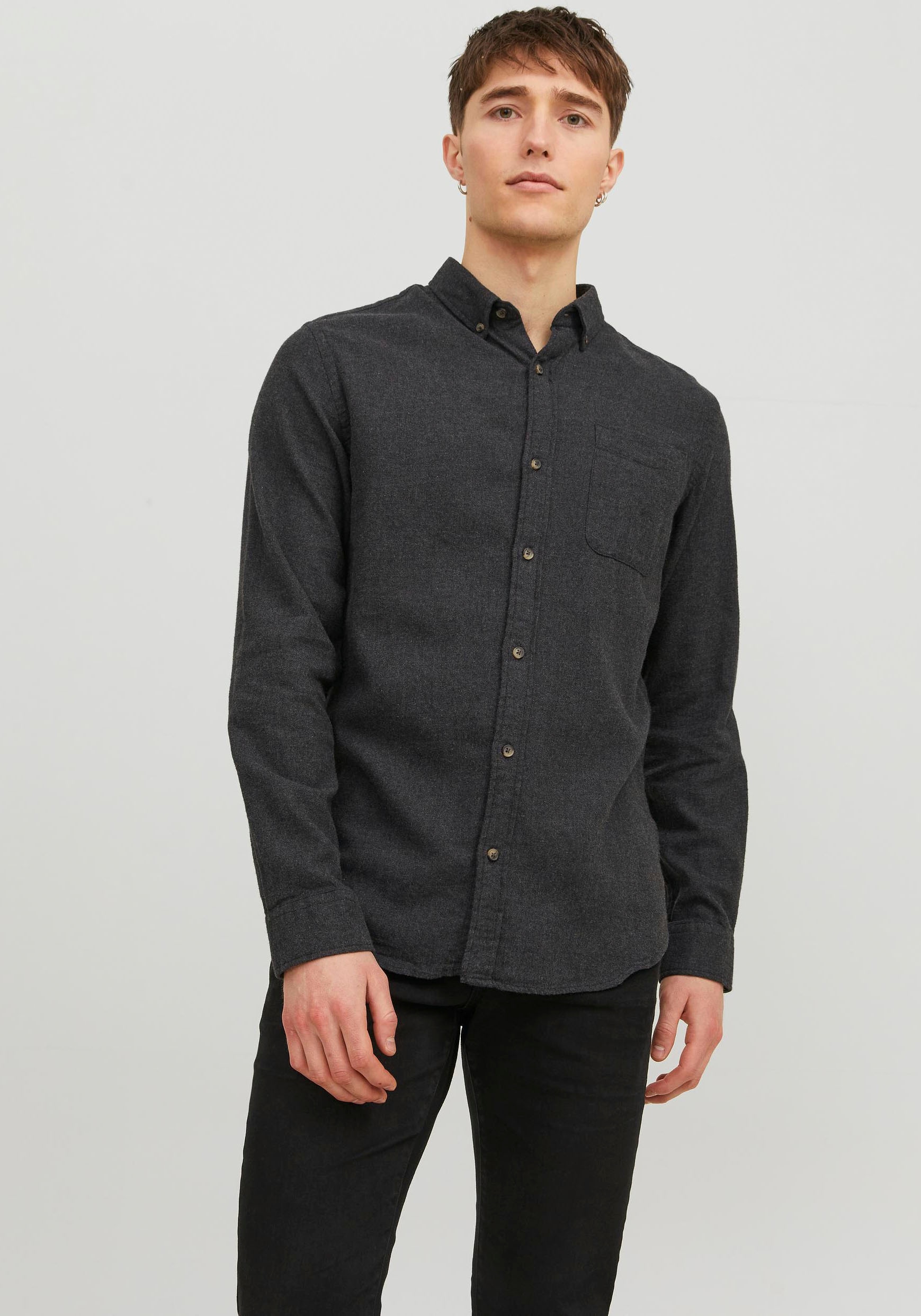 Jack & Jones Langarmhemd »JJECLASSIC MELANGE SHIRT LS SN«