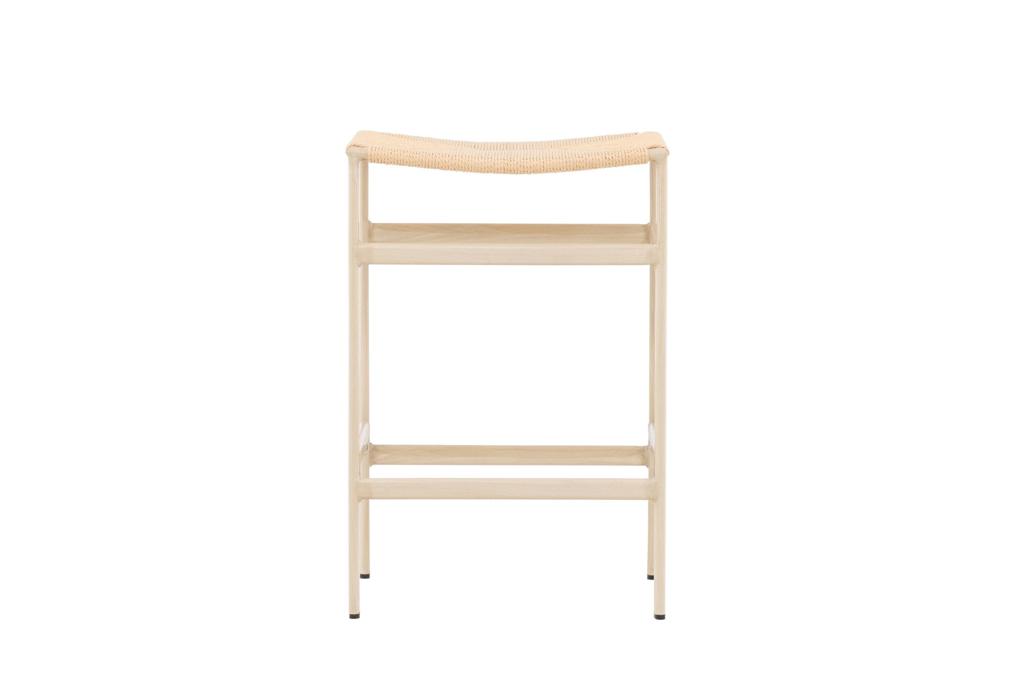 Venture Home Tabouret de bar »Polly, 2er-Set Barhocker mit Seil-Sitz, Stahlbeine, 120 kg« Ensemble, 2 cuis tlg. tabouret de bar, tresser, bois de caoutchouc, cadre en acier, bohème