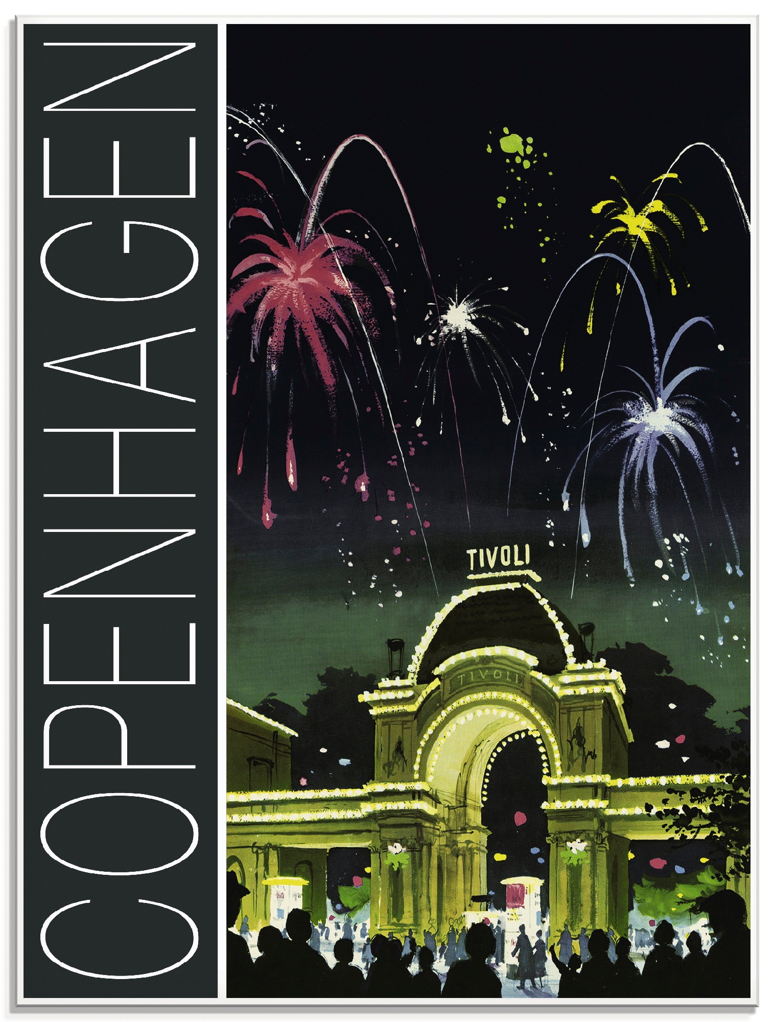 Image of Artland Glasbild »Kopenhagen Vintage Reiseplakat«, Europa, (1 St.) bei Ackermann Versand Schweiz