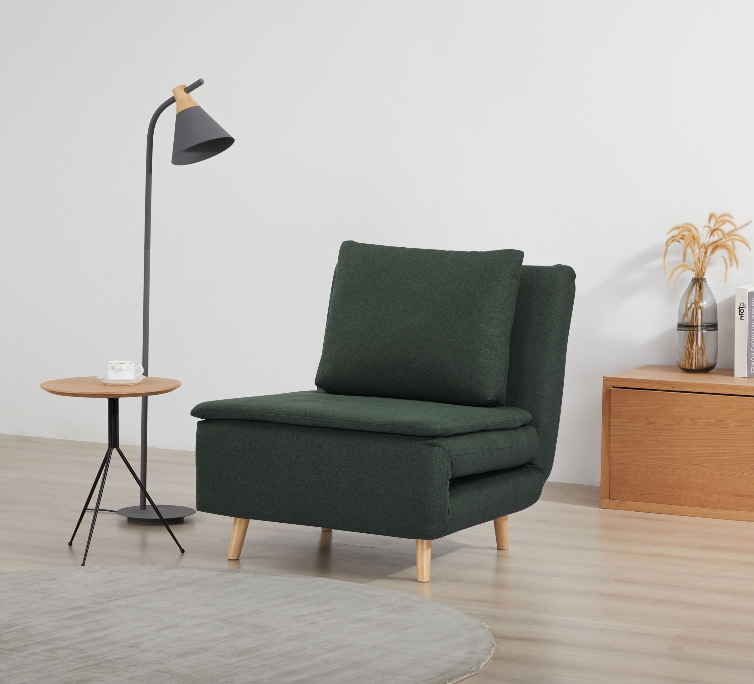 INOSIGN Sessel »AINSLEY«, wandelbar zum Gästebett, Schlafsofa, Webstoff u. Cord-Bezug