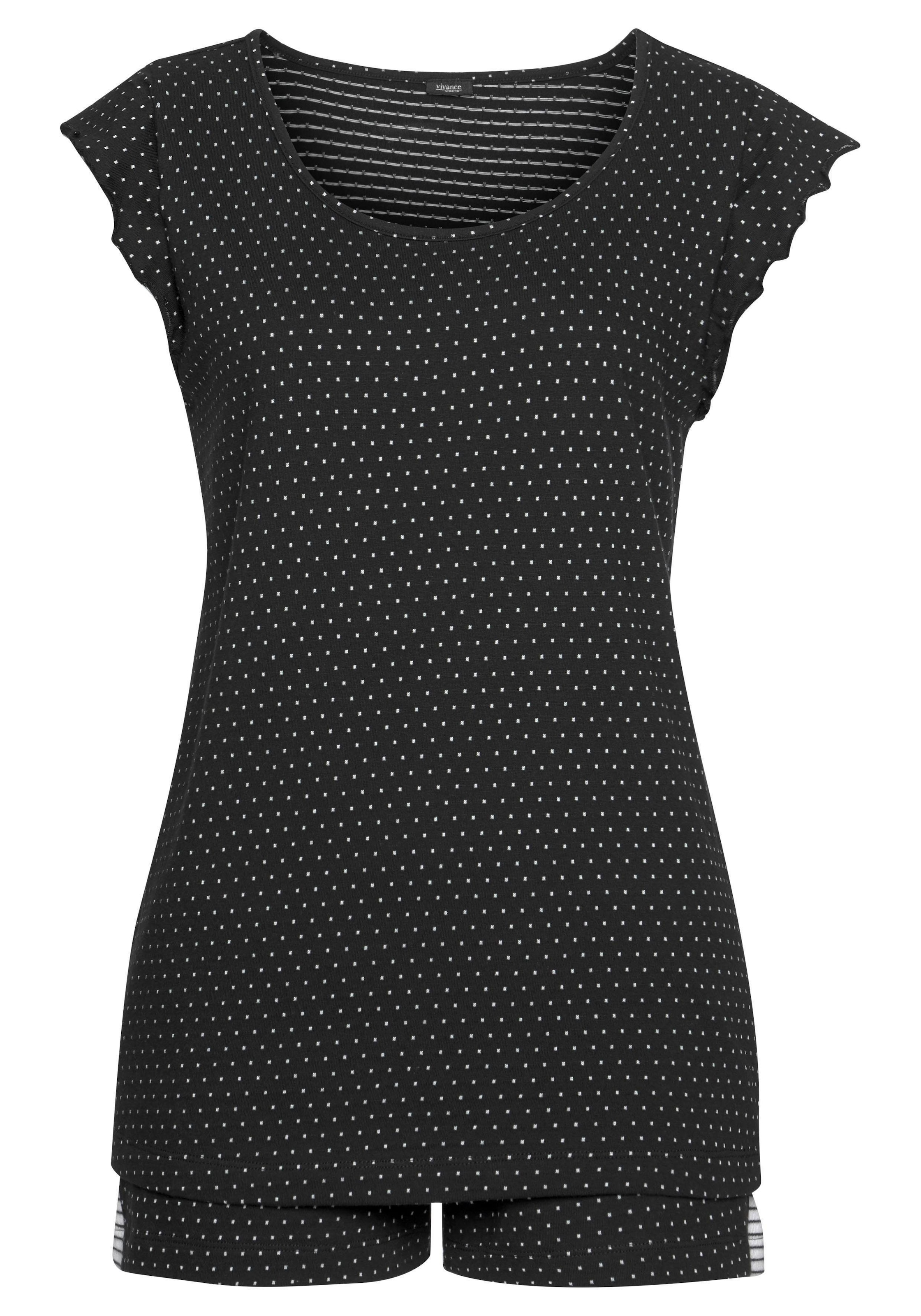 Vivance Dreams Shorty 2-teilig, 2 pièces mit Pünktchen- und Streifenmuster