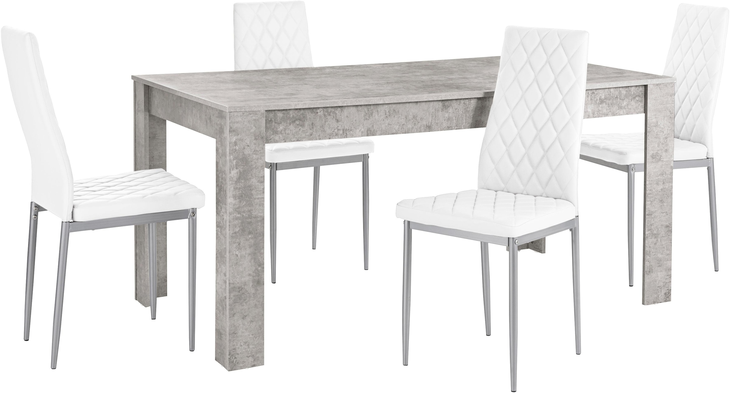 INOSIGN Essgruppe »Lynn160/Brooke« Set, 5 Stk. tlg. Tisch mit 4 Stühlen