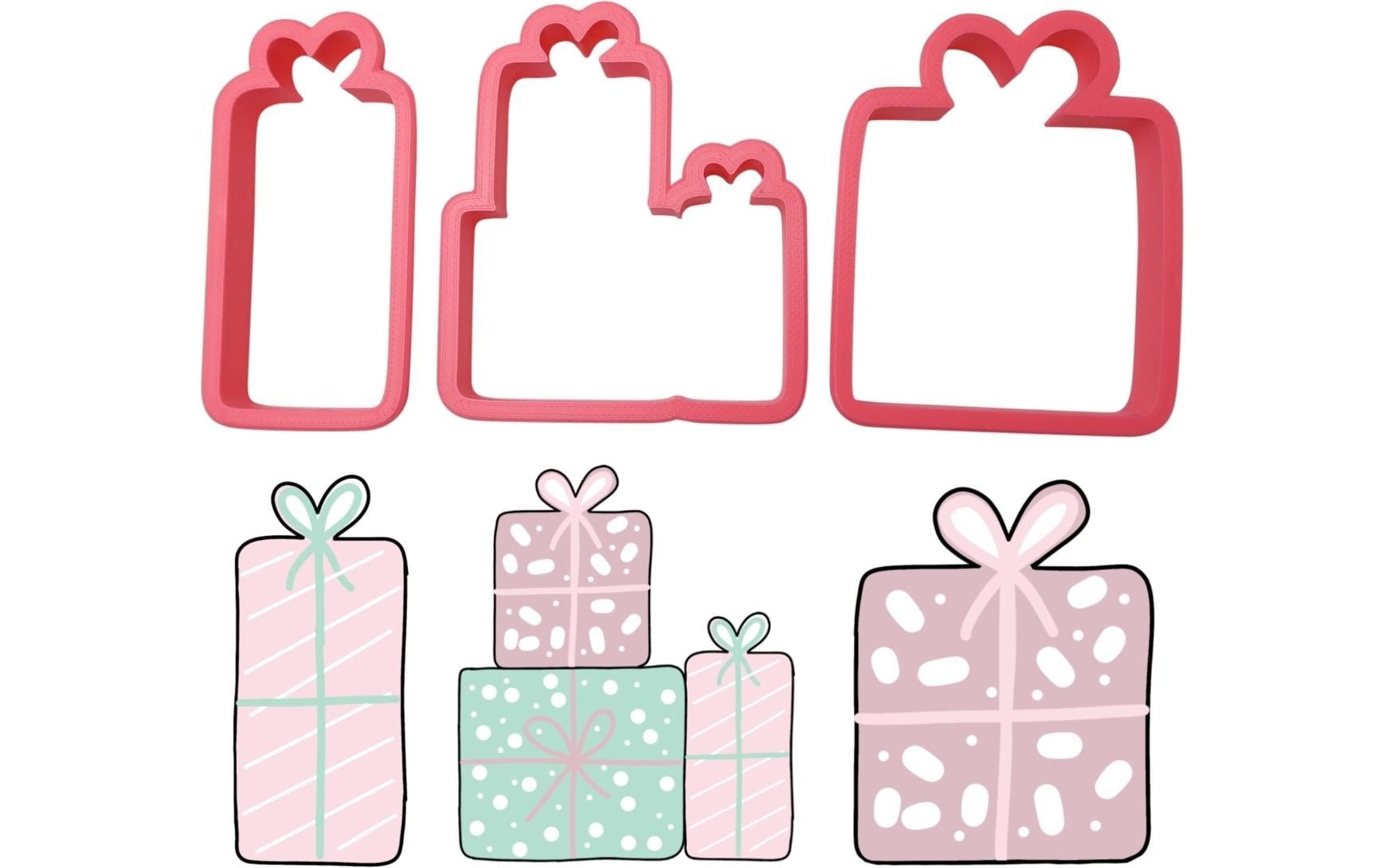 Ausstechform »Cut my Cookies Serie Geschenke, 3-teilig«, Kunststoff, (3 St.)