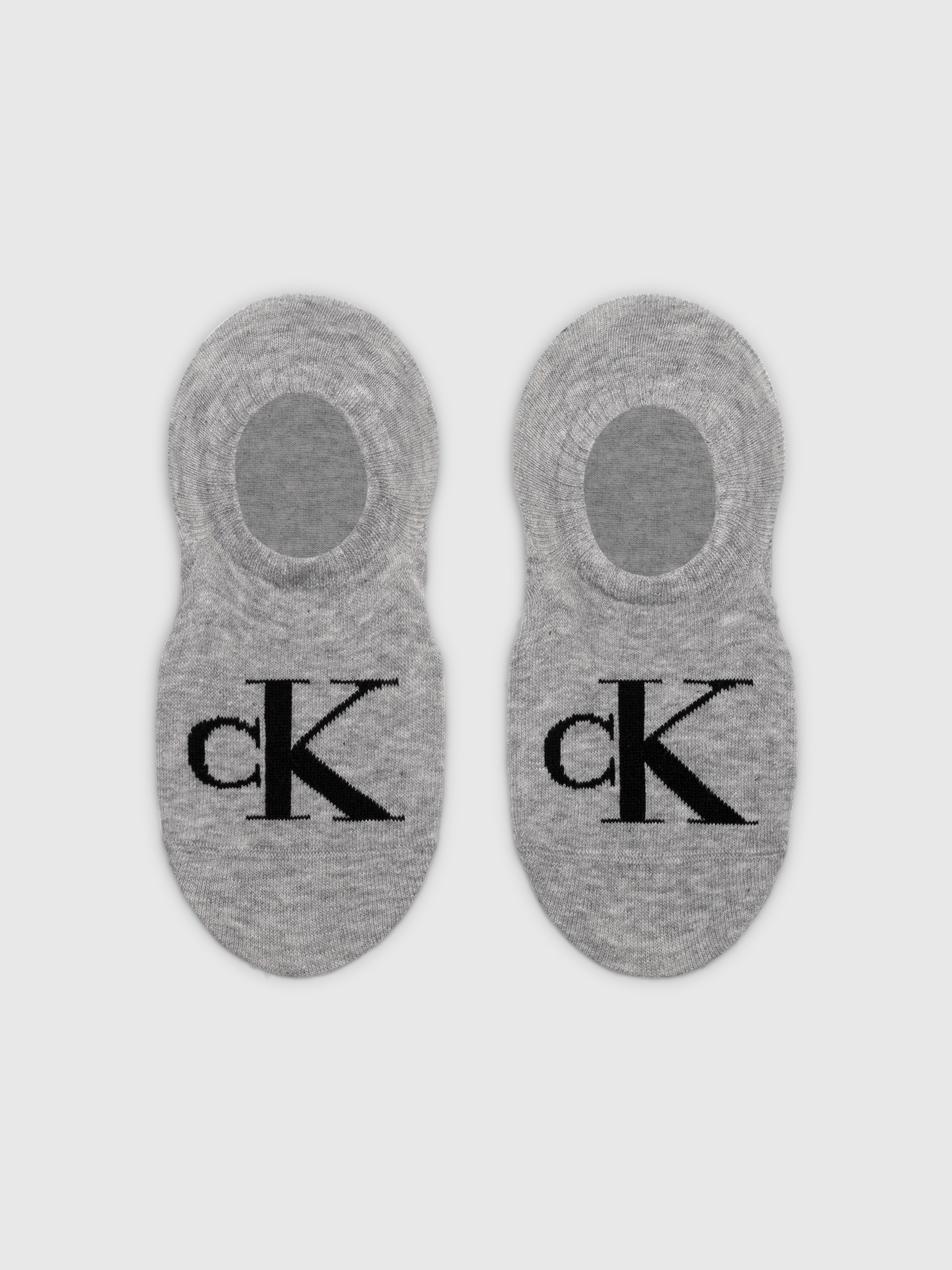Calvin Klein Jeans Füsslinge »CKJ WOMEN FOOTIE HIGH CUT 2P MONOGRAM«, (2 Paar), Mit grosser Logostickerei vorn
