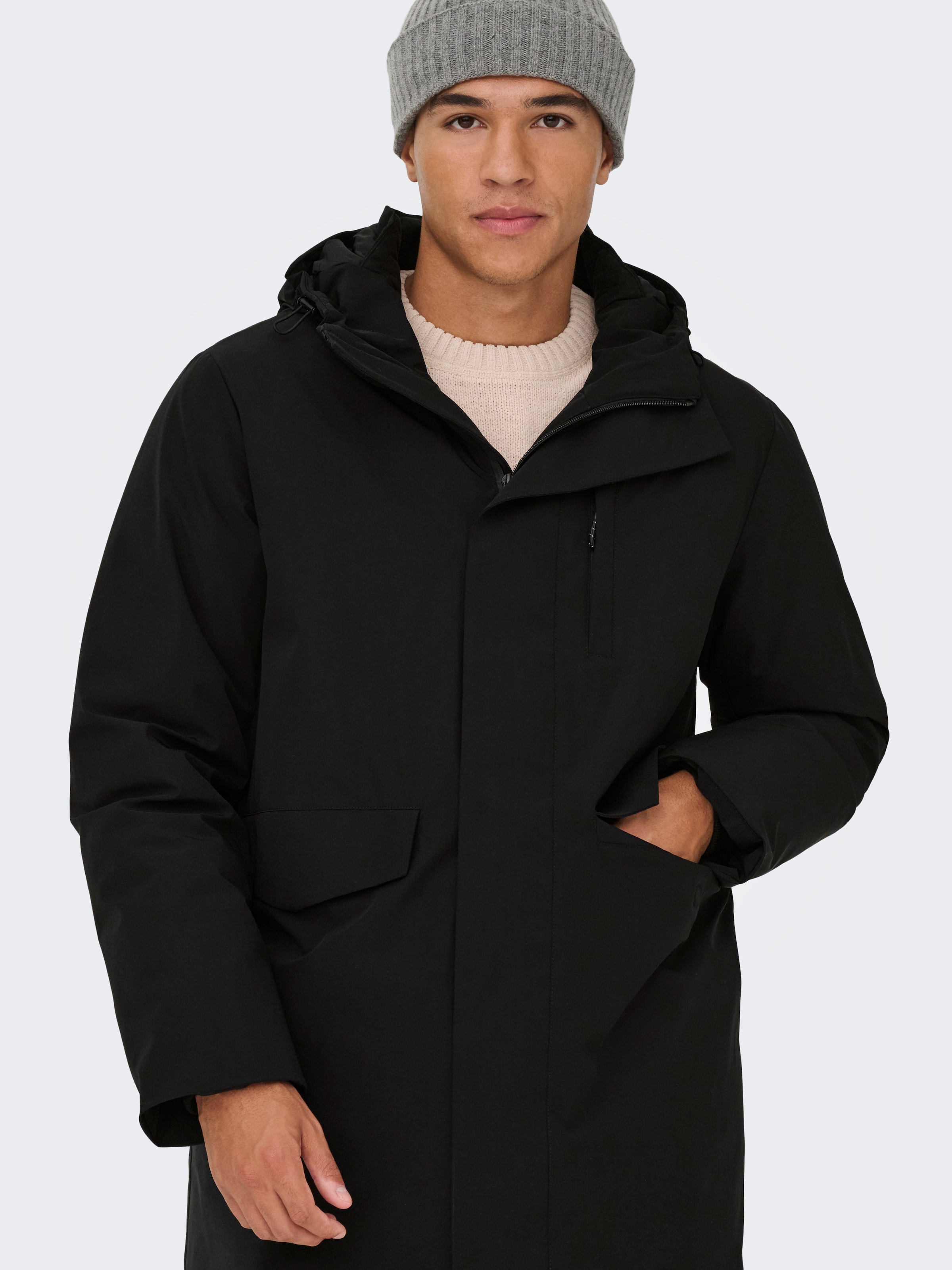 ONLY & SONS Parka »ONSENRICO WATERPROOF STRETCH PARKA OTW« mit Kapuze