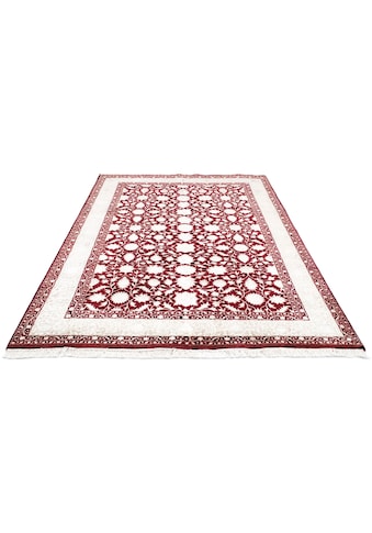 Wollteppich »Täbriz Teppich handgeknüpft rot«, rechteckig
