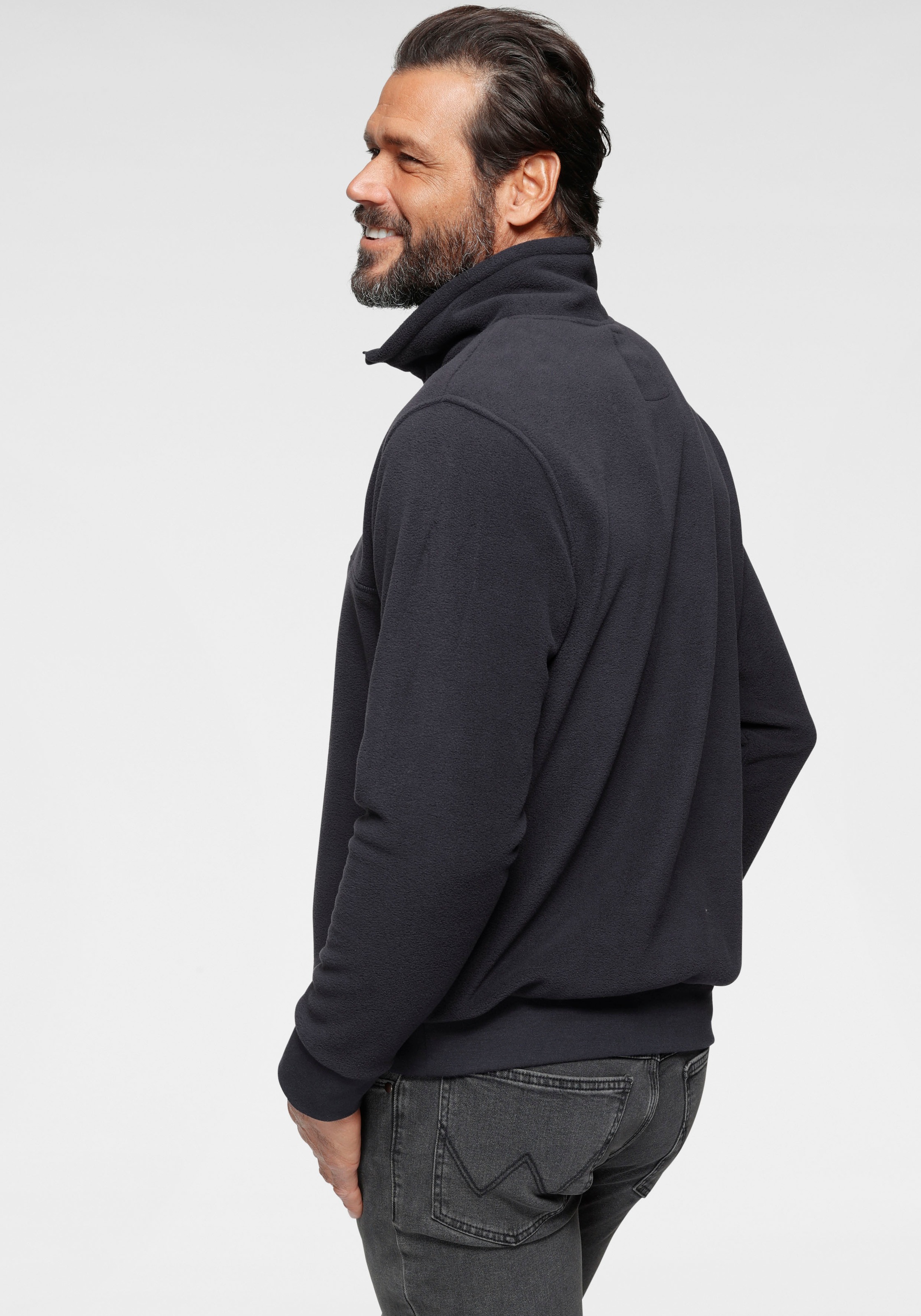 Mans World Fleecepullover, für die Übergangszeit aus Fleece, schnelltrocknend