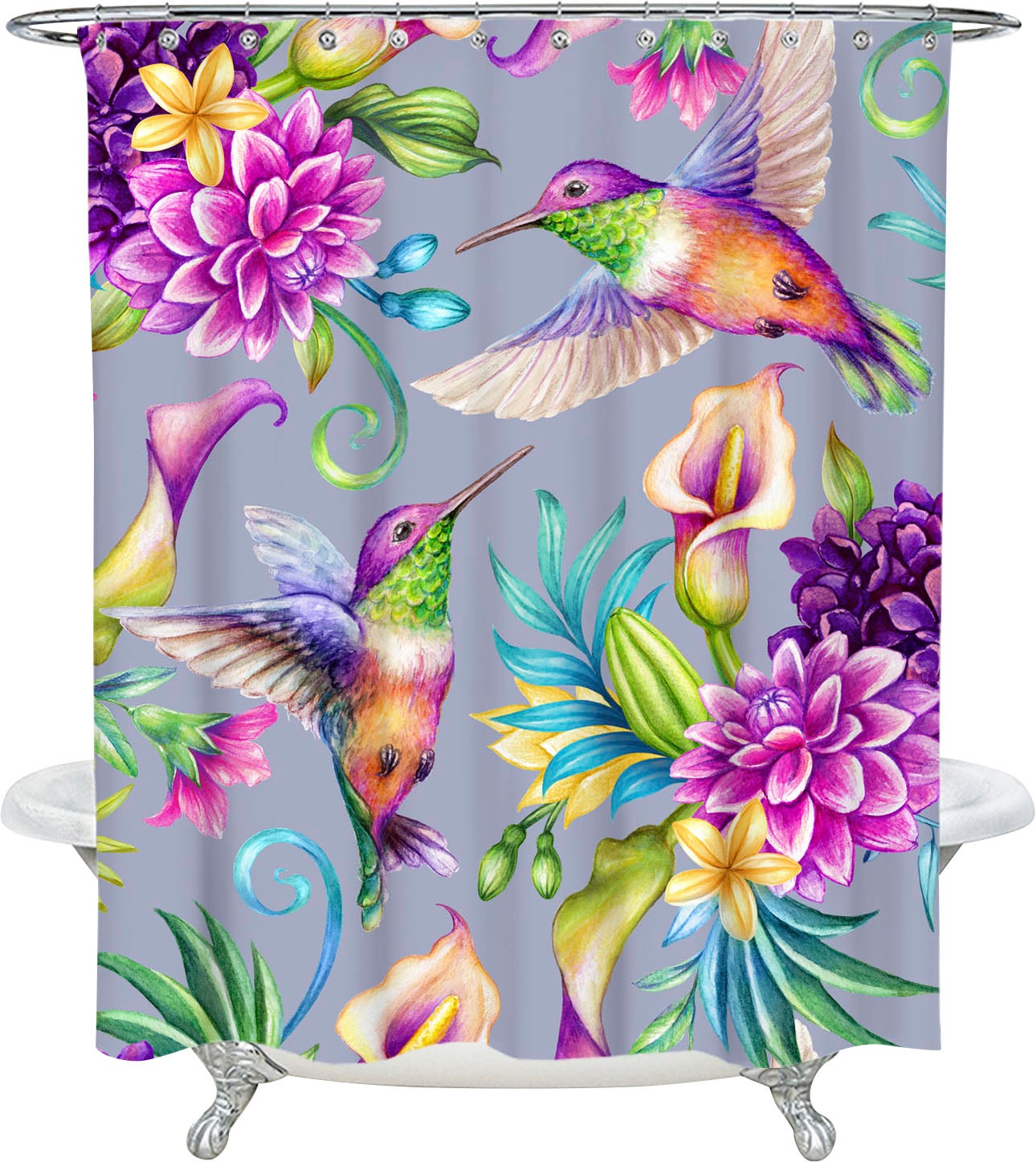 Sanilo Duschvorhang »Kolibri«, wasserdicht, Anti-Schimmel-Effekt, mit Beschwerungsband, 180x200cm