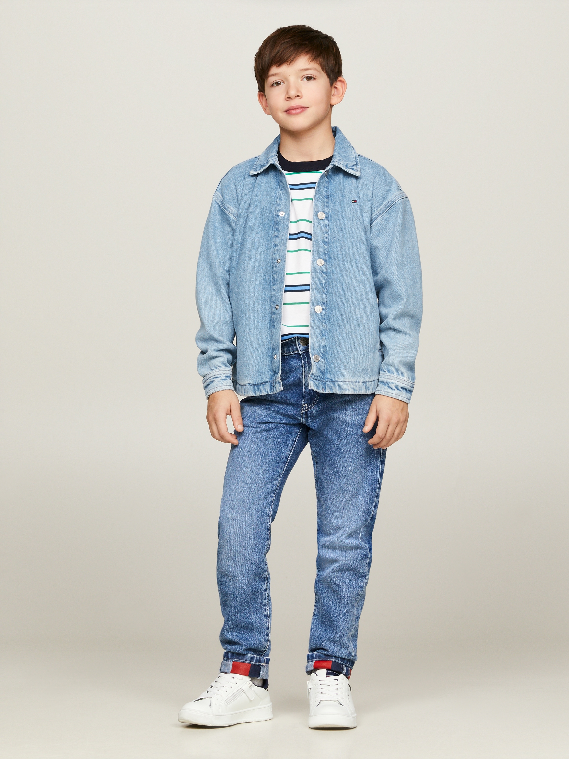 Tommy Hilfiger Jeansjacke »DENIM OVERSHIRT WORN MID WASH«, Kinder bis 16 Jahre