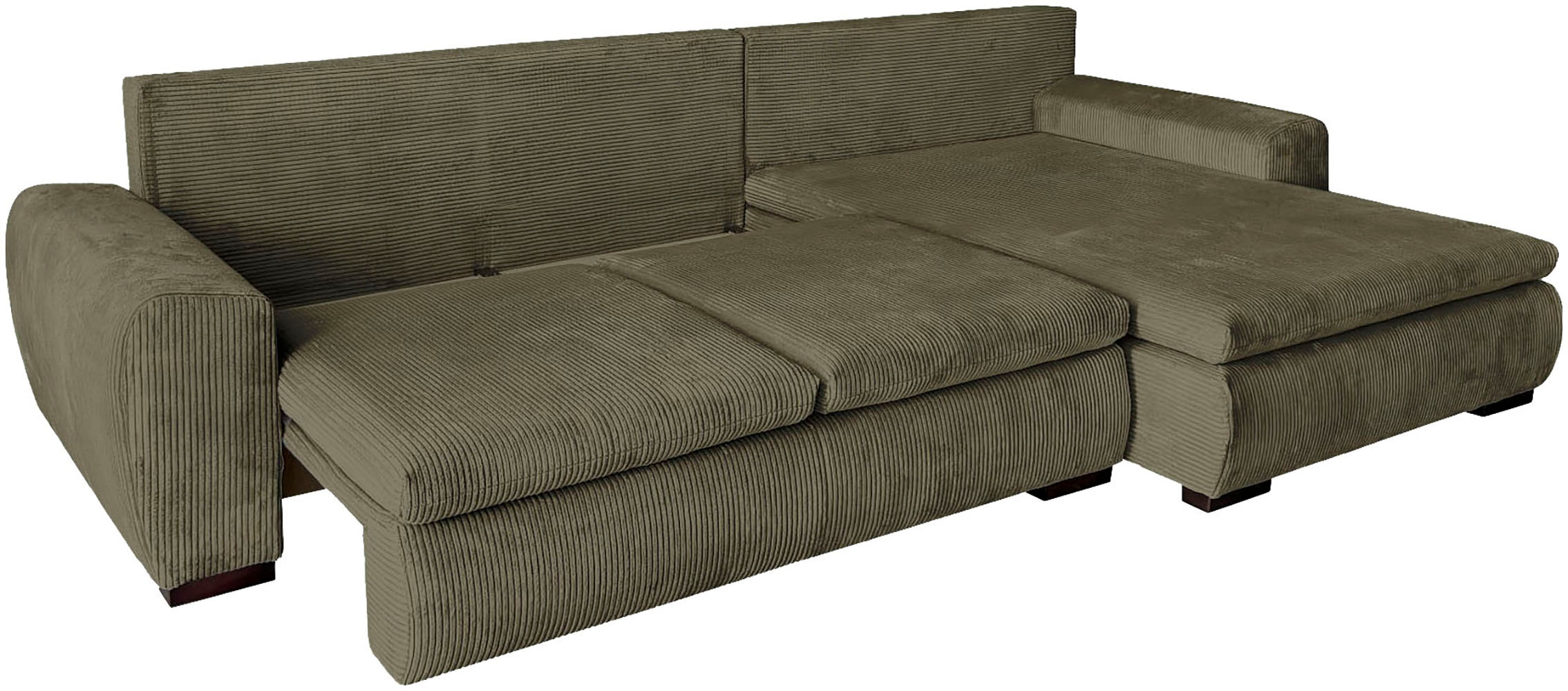 Home affaire Canapé d'angle »Cara Mia L-Form, B: 325 cm, XXL-Sofa mit 4 Zierkissen« avec fonction couchage & coffre-lit, surface couchage 145x270 cm