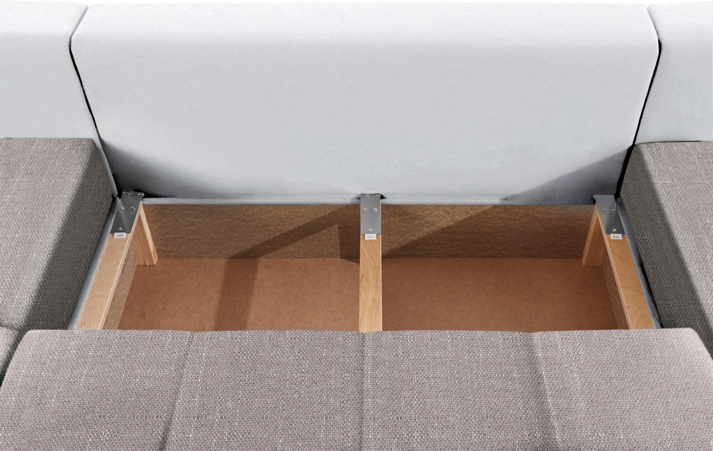 COLLECTION AB Wohnlandschaft »XXL-Josy U-Form, Breite 333 cm, mit 2 Recamieren 77 & 97 cm«, inkl. Bettfunktion, Bettkasten, mit 5 gleich grossen Rückenkissen