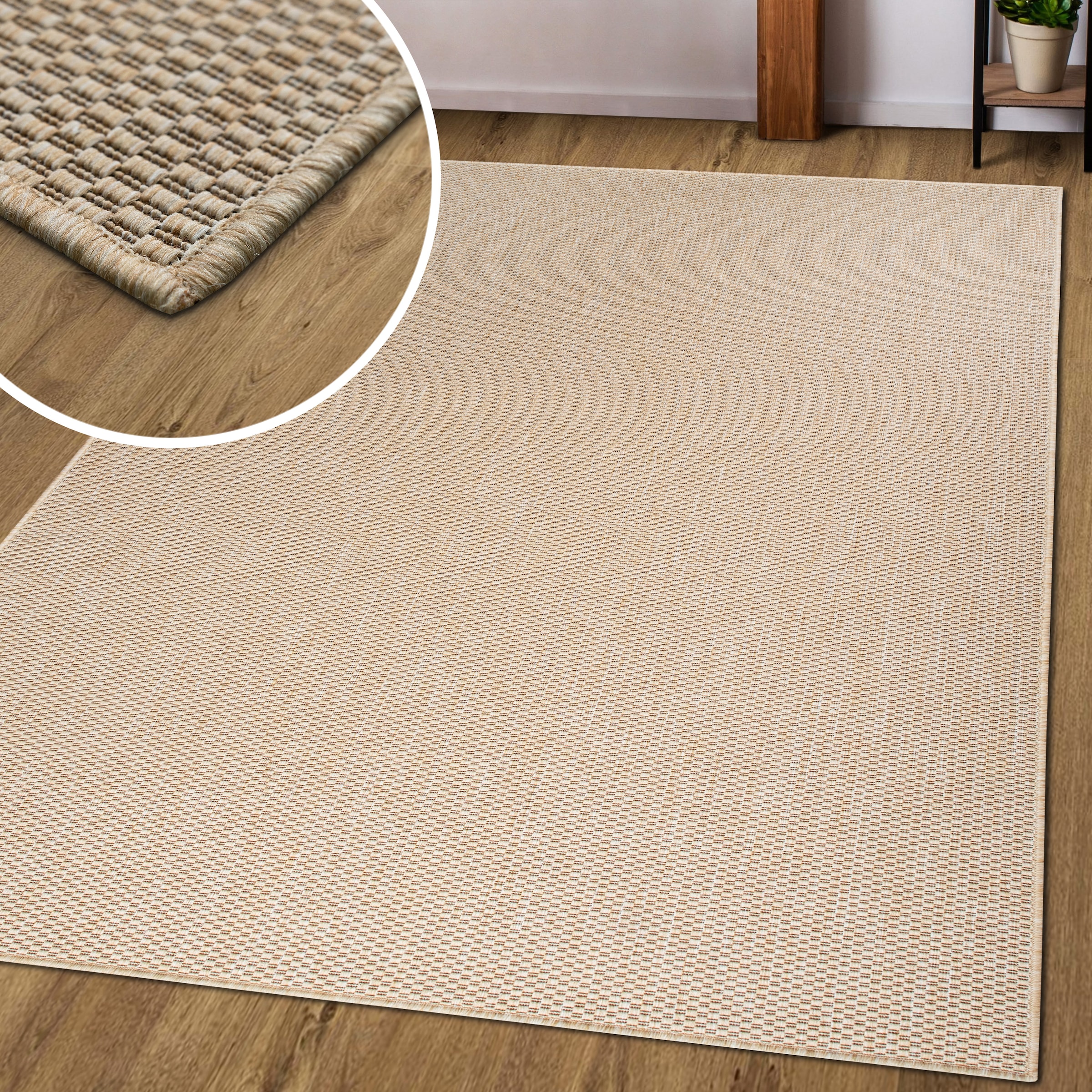 my home Teppich »Venedig auch als Läufer erhältlich« rechteckig 4 mm Höhe In- und Outdoor geeignet, Sisal-Optik, Wetterfest & UV-beständig