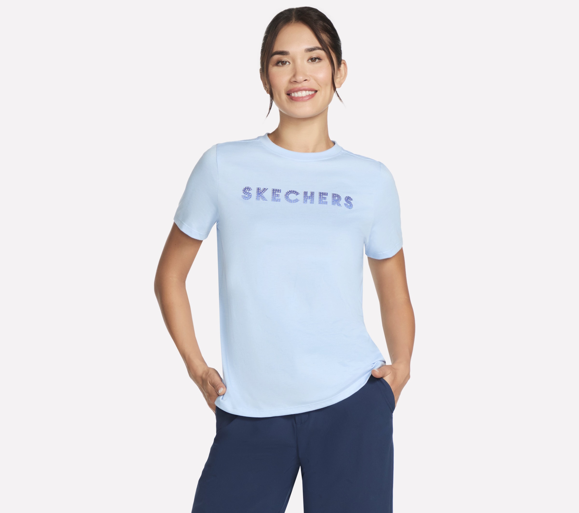 Image of Skechers T-Shirt klassischer Schnitt, atmungsaktives Jersey-Gewebe