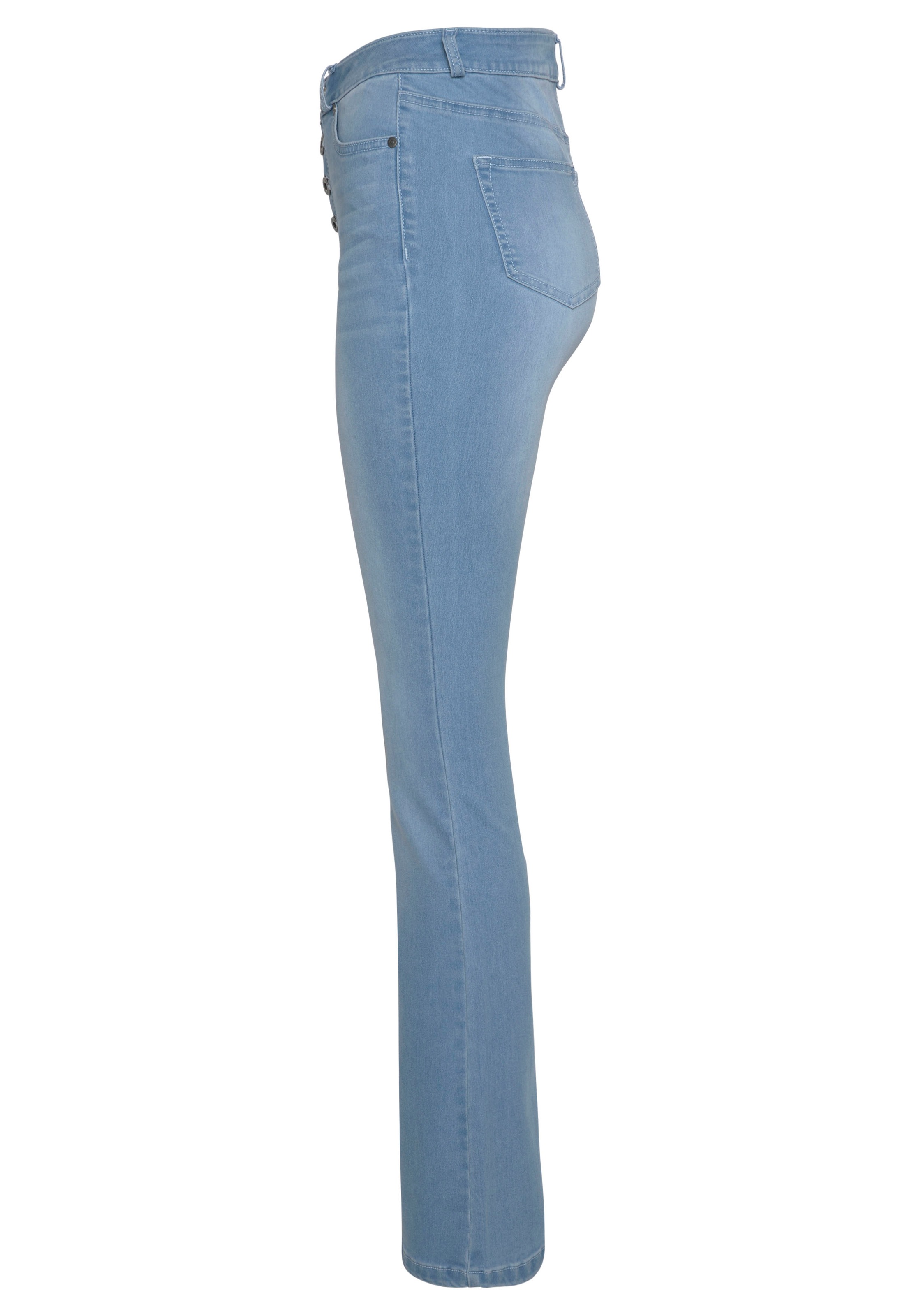 Arizona Bootcut-Jeans »Ultra Stretch«, High Waist mit durchgehender Knopfleiste