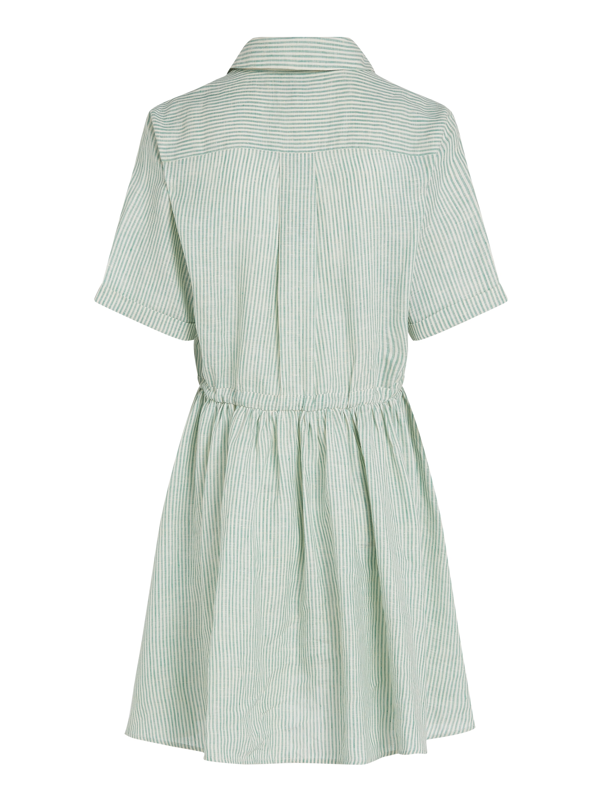 Tommy Hilfiger Hemdblusenkleid »ESS LINEN S/S SHORT DRESS«, mit Tunnelzug in der Taille, mit Rückenfalte,kühlendes Premium Leinen