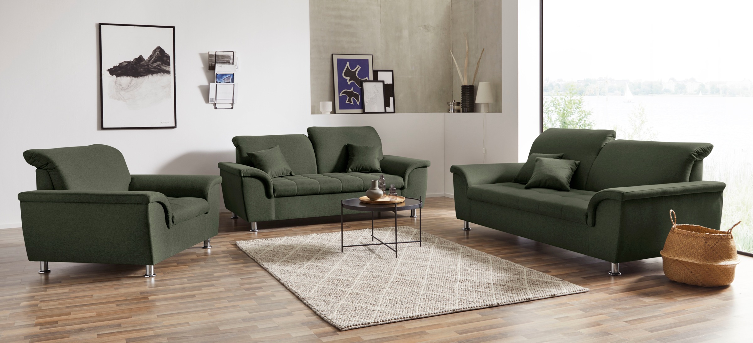DOMO collection Sessel »FRANZI zeitlos und elegant, moderne Sitzheftung« wahlweise mit Kopfteilverstellung
