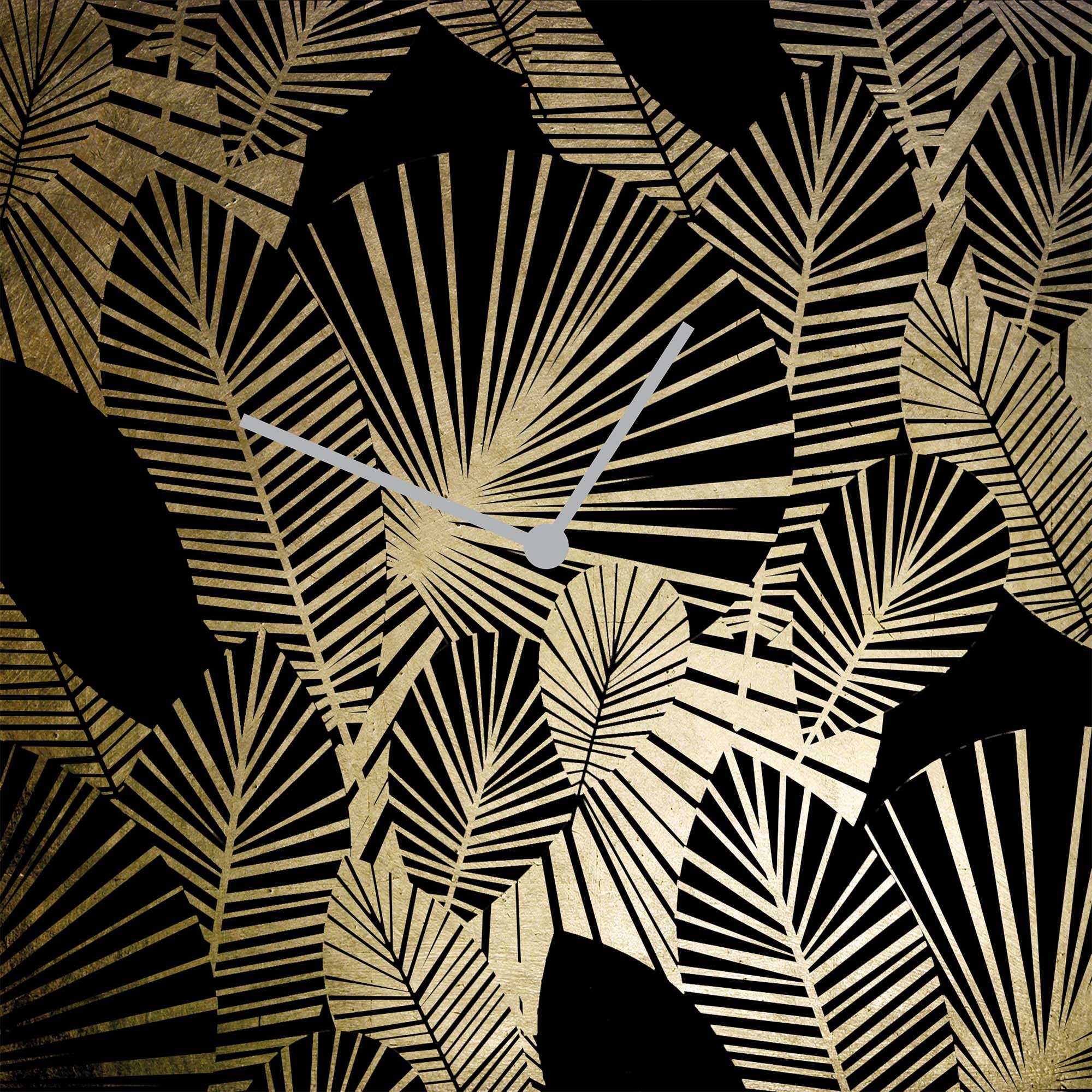 GOODproduct Wanduhr »Blätter, Blattgold Applikationen« Uhr, geräuschlos, gold, Blattgold, handarbeit, Blätter, Blatt