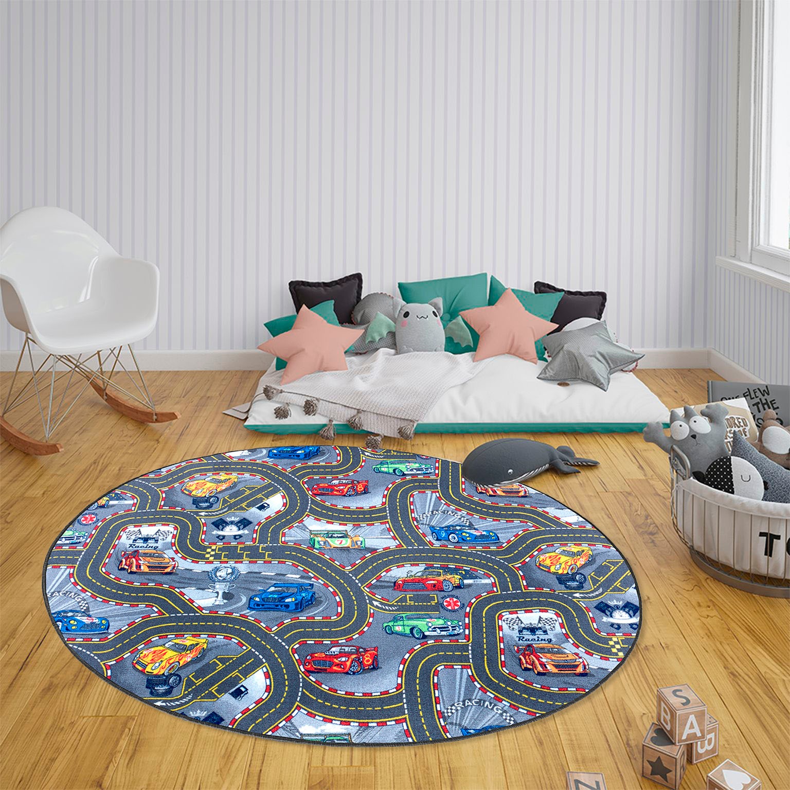 HANSE Home Kinderteppich »Spielteppich Kinder«, rechteckig, 6,5 mm Höhe, Kurzflor, Kinderzimmer, Teppich, Auto, Strassen, Schlafzimmer