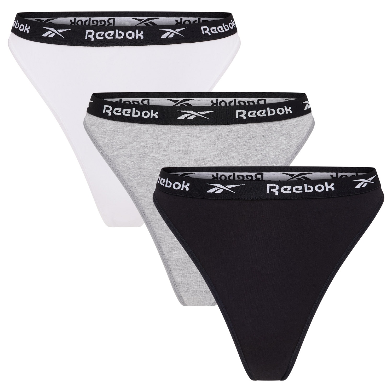 Image of Reebok Slip "LOTTY" 3er-Pack, eng, basic, bequem, atmungsaktiv, mit Logo, breiter Bund, Baumwollmix