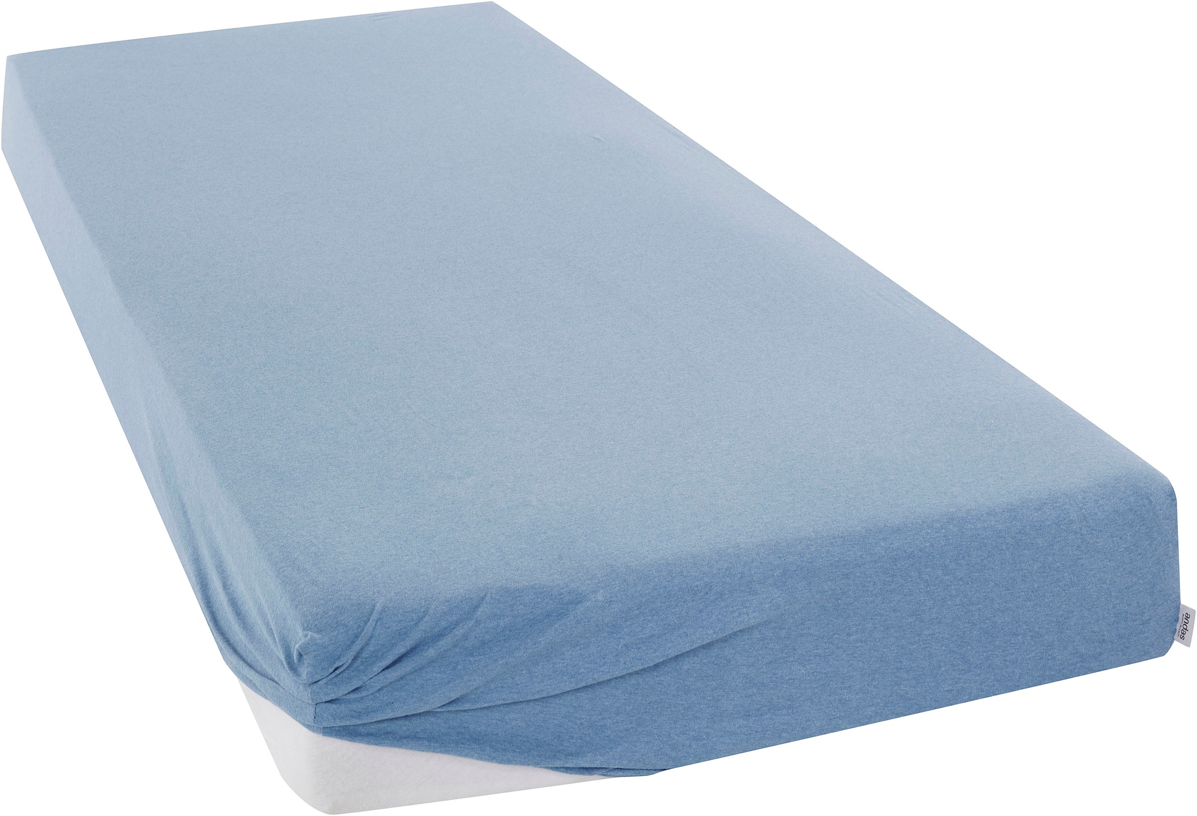 Image of GOODproduct Spannbettlaken "VALJE in Melange-Optik, hochwertiger Baumwoll-Jersey 130g/m²" Baumwolle, für Matratzen bis 25 cm Höhe, Bettlaken aus Melange-Garn
