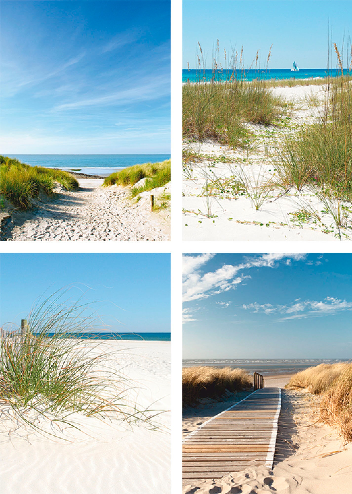 Image of Artland Poster »Strand und Sanddünen«, Strand, (4 St.), Poster, Wandbild, Bild, Wandposter bei Ackermann Versand Schweiz