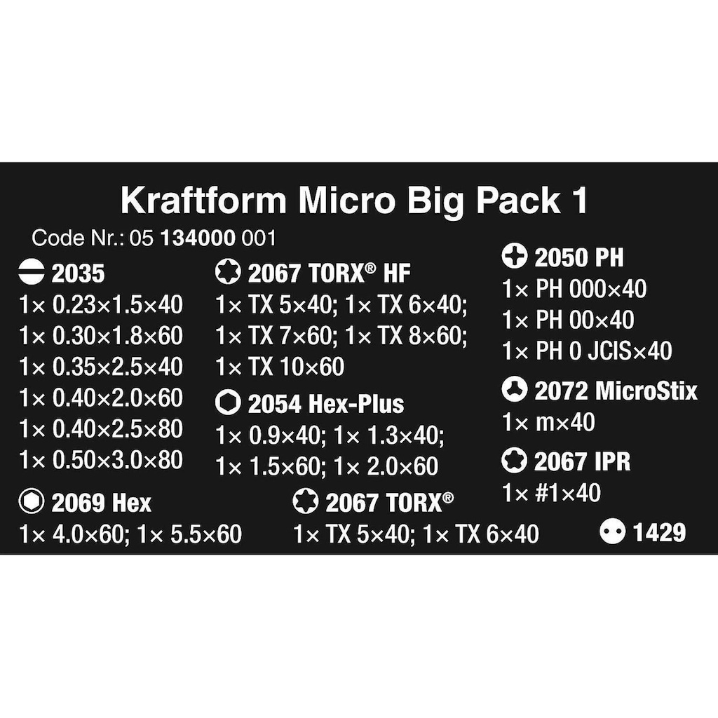 Wera Schraubendreher »Wera Kraftform Micro Big Pack 1 25-teilig«