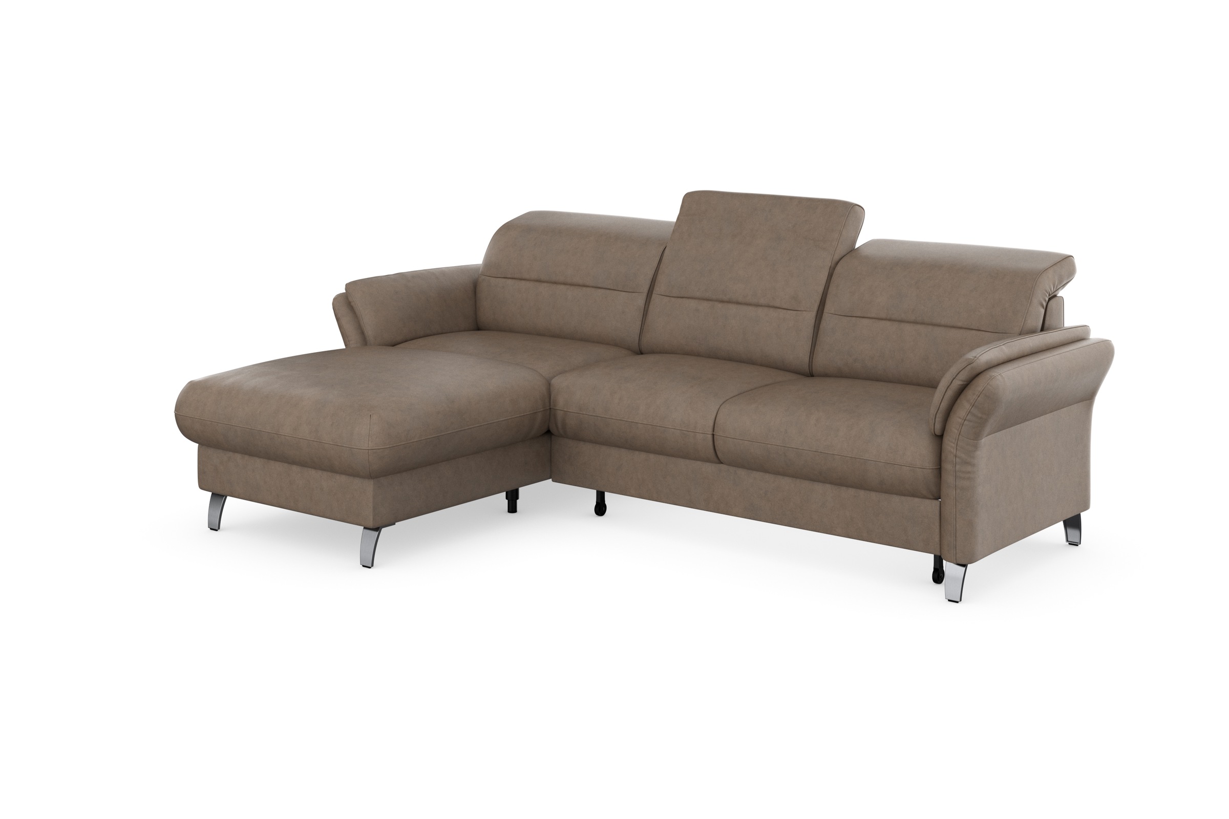 sit&more Ecksofa »Grenoble L-Form mit Federkern«, wahlweise mit Bettfunktion, Bettkasten, Arm- und Kopfteilverstellung