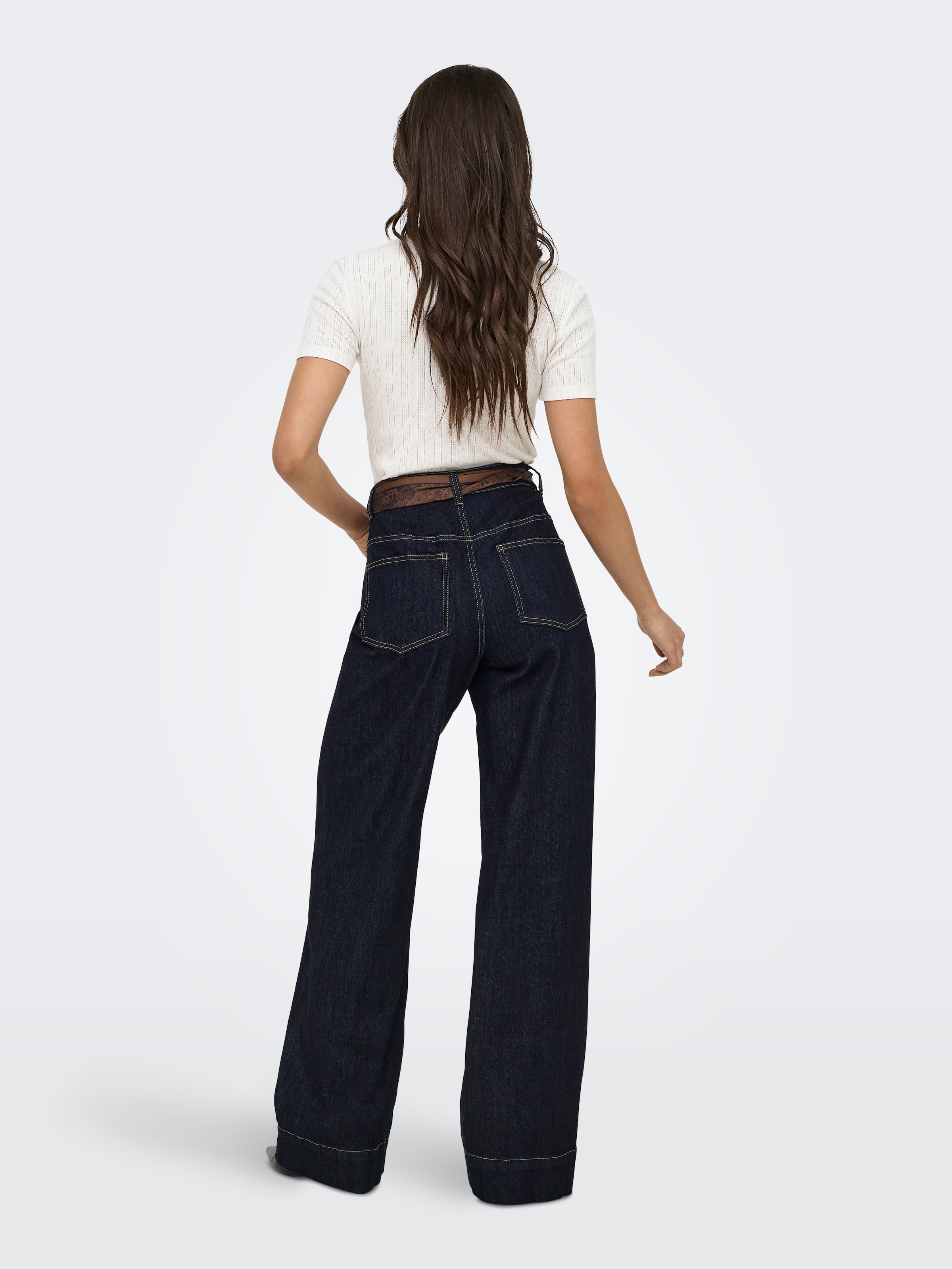ONLY High-waist-Jeans »ONLMADISON BLUSH HW WD SCF DNM GUA12NOOS« Baumwollmischung, high waist, wide fit